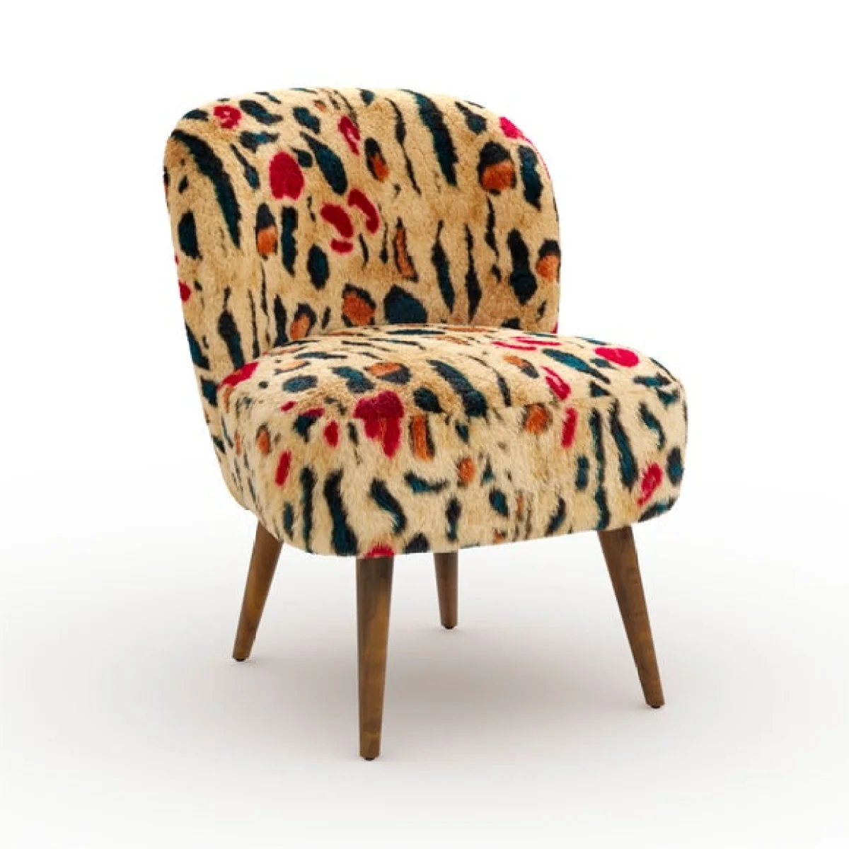 Elsie Leopard Brights Faux Fur Cocktail Chair – image 8