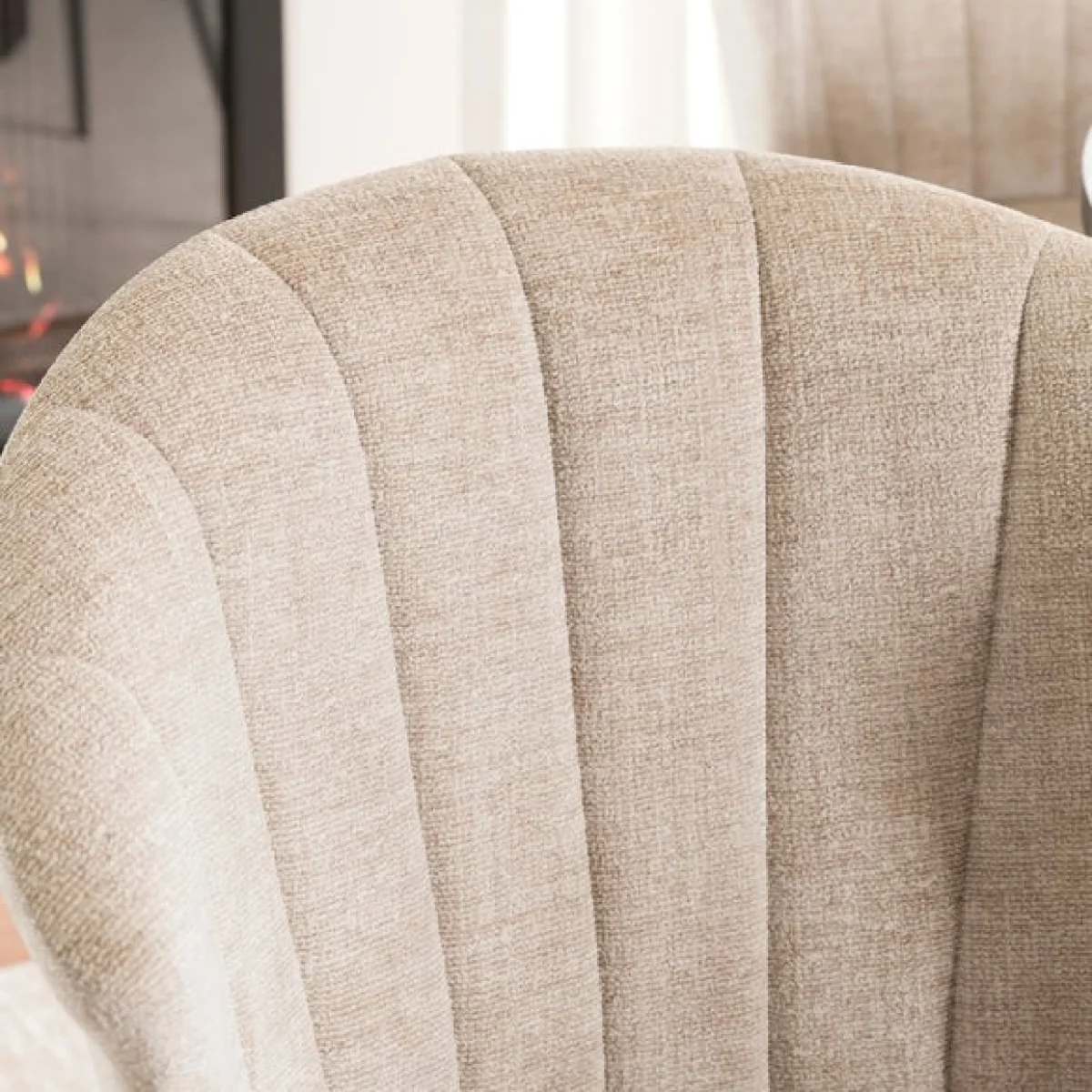 Kendall Dining Chair with Black Legs, Chenille – image 3