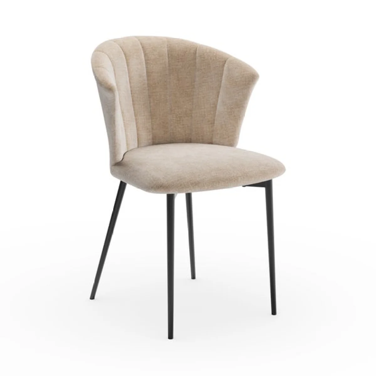 Kendall Dining Chair with Black Legs, Chenille – image 7