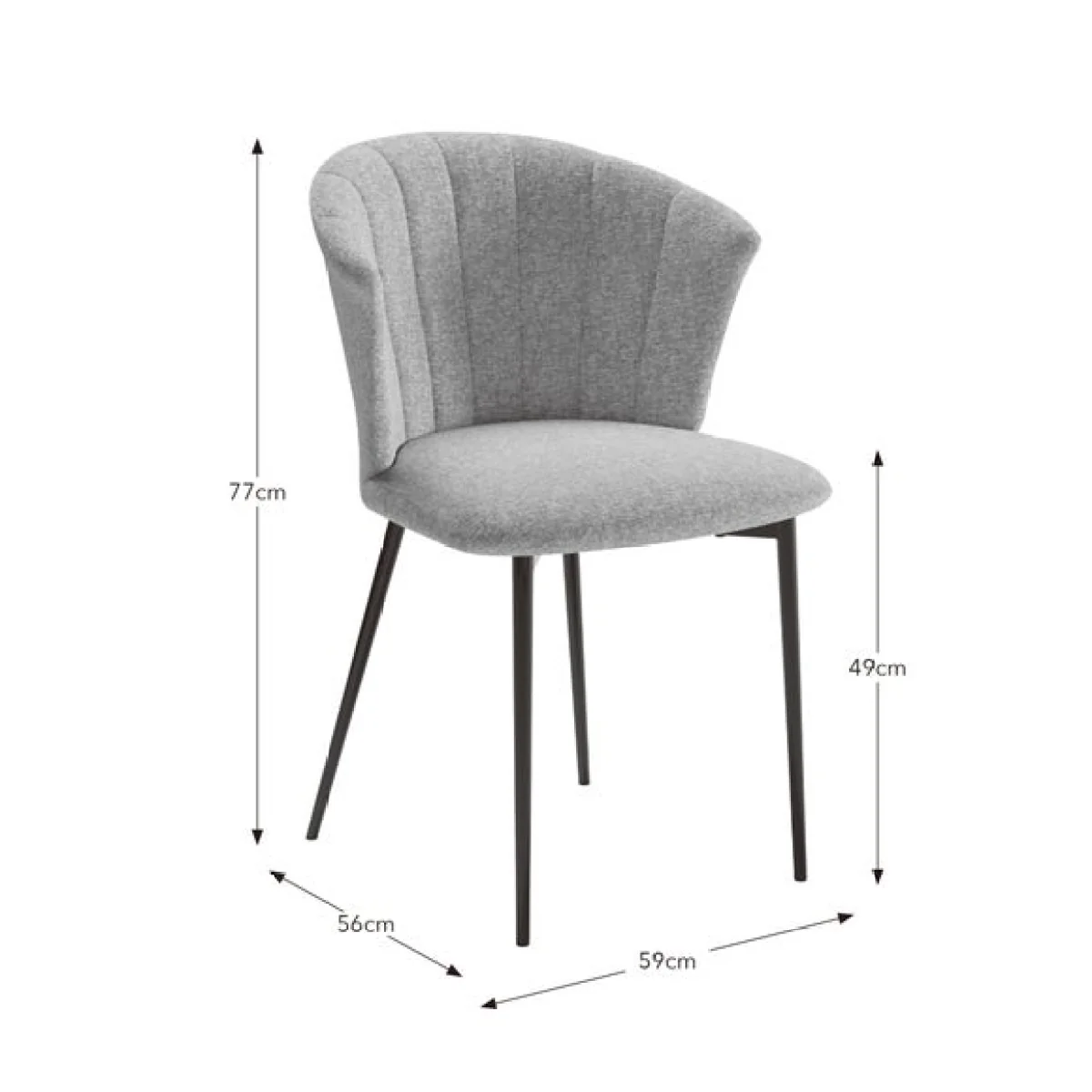 Kendall Dining Chair with Black Legs, Chenille – image 9