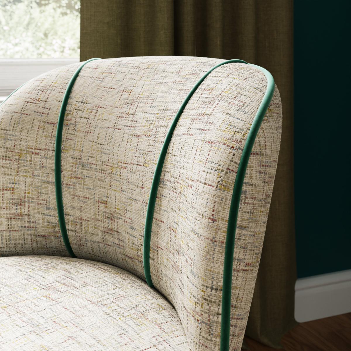 Elsie Contrast Piping Chenille Cocktail Chair – image 3