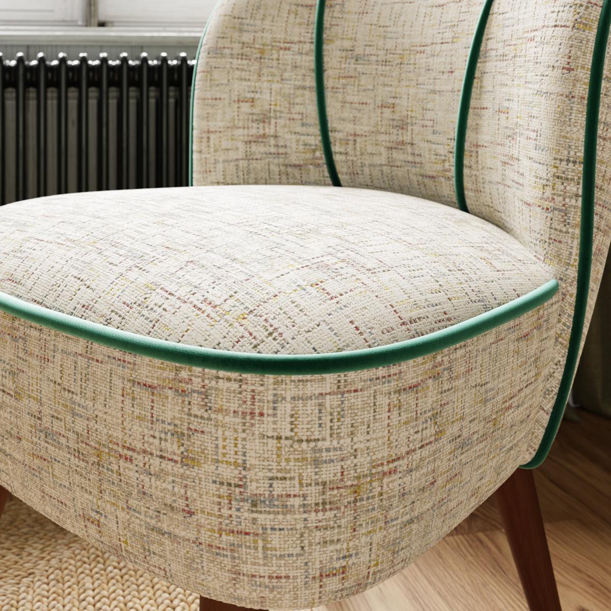 Elsie Contrast Piping Chenille Cocktail Chair – image 4