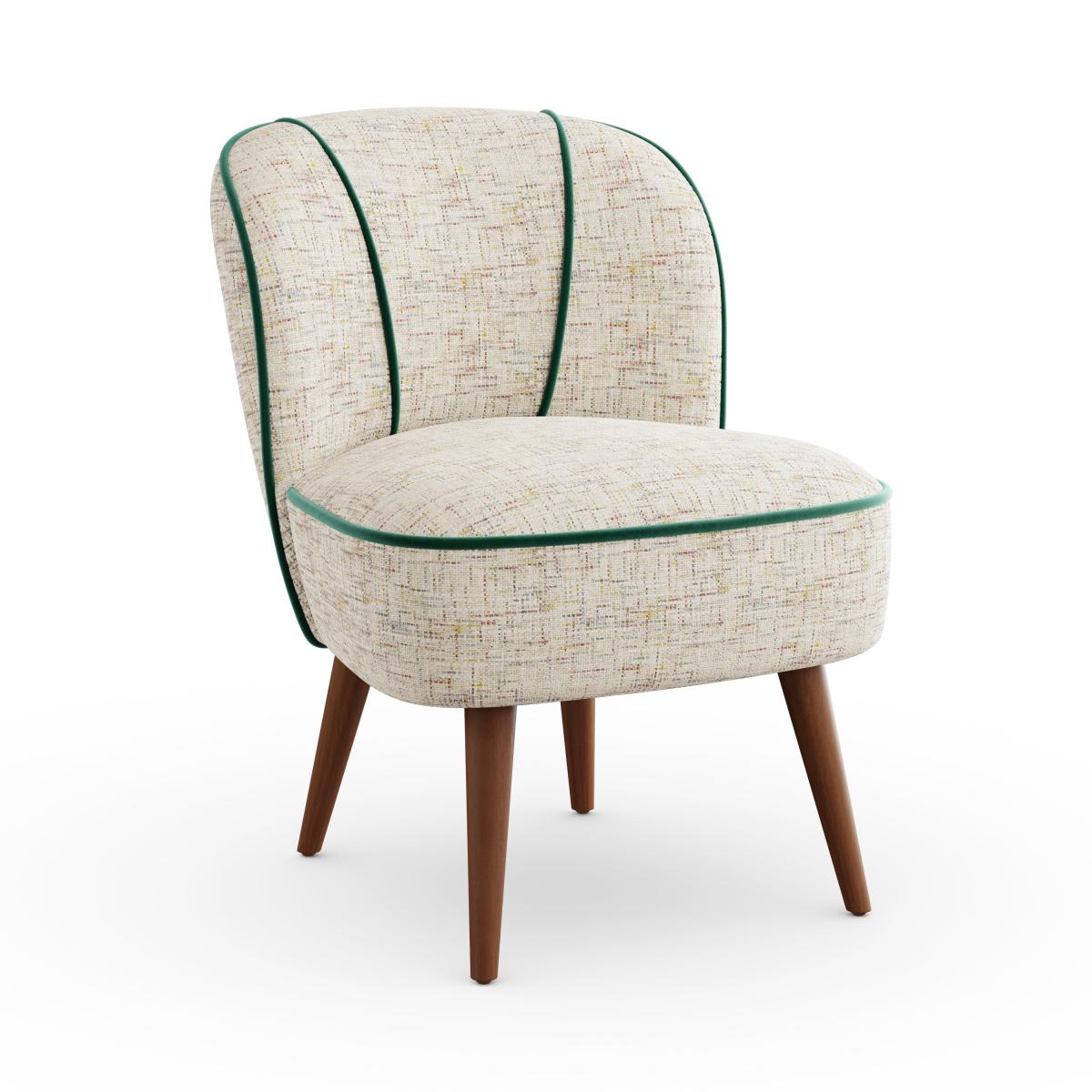 Elsie Contrast Piping Chenille Cocktail Chair – image 6