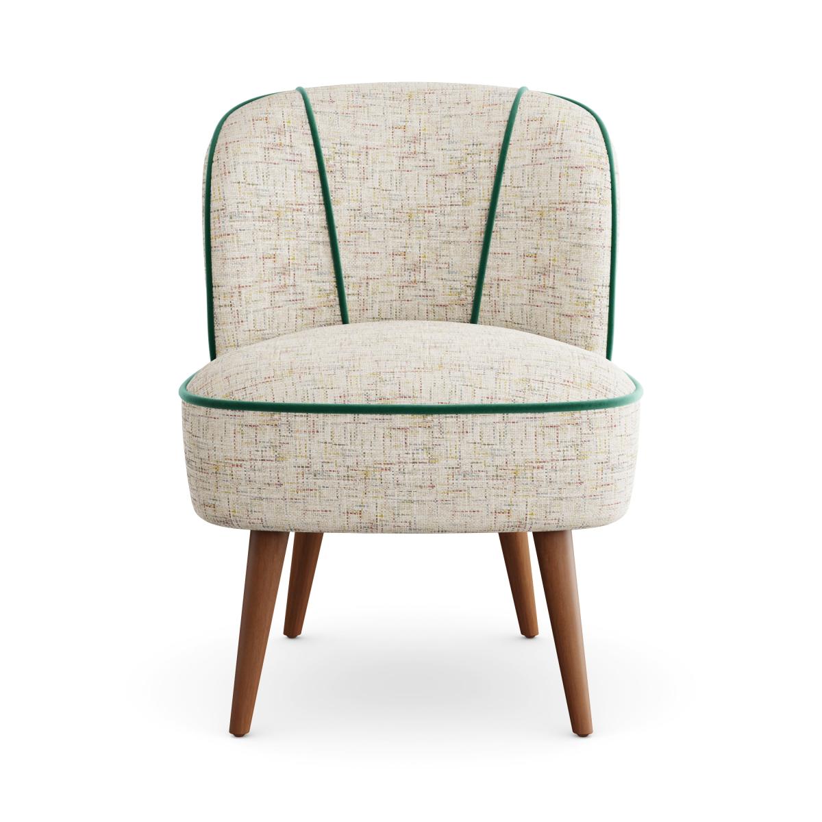Elsie Contrast Piping Chenille Cocktail Chair – image 7