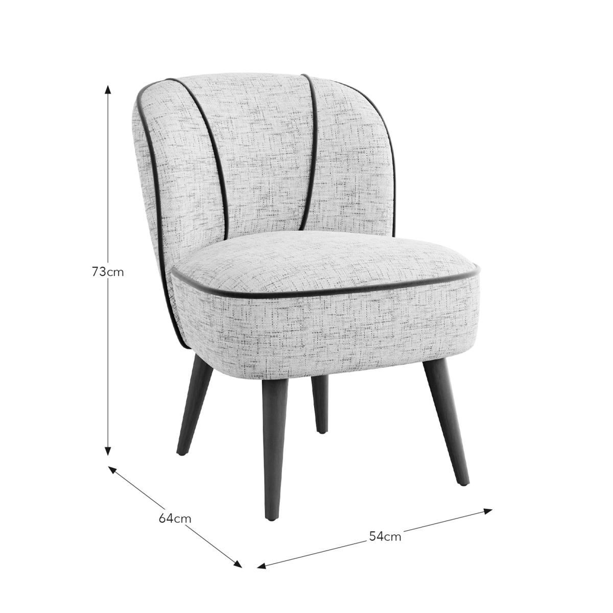 Elsie Contrast Piping Chenille Cocktail Chair – image 9