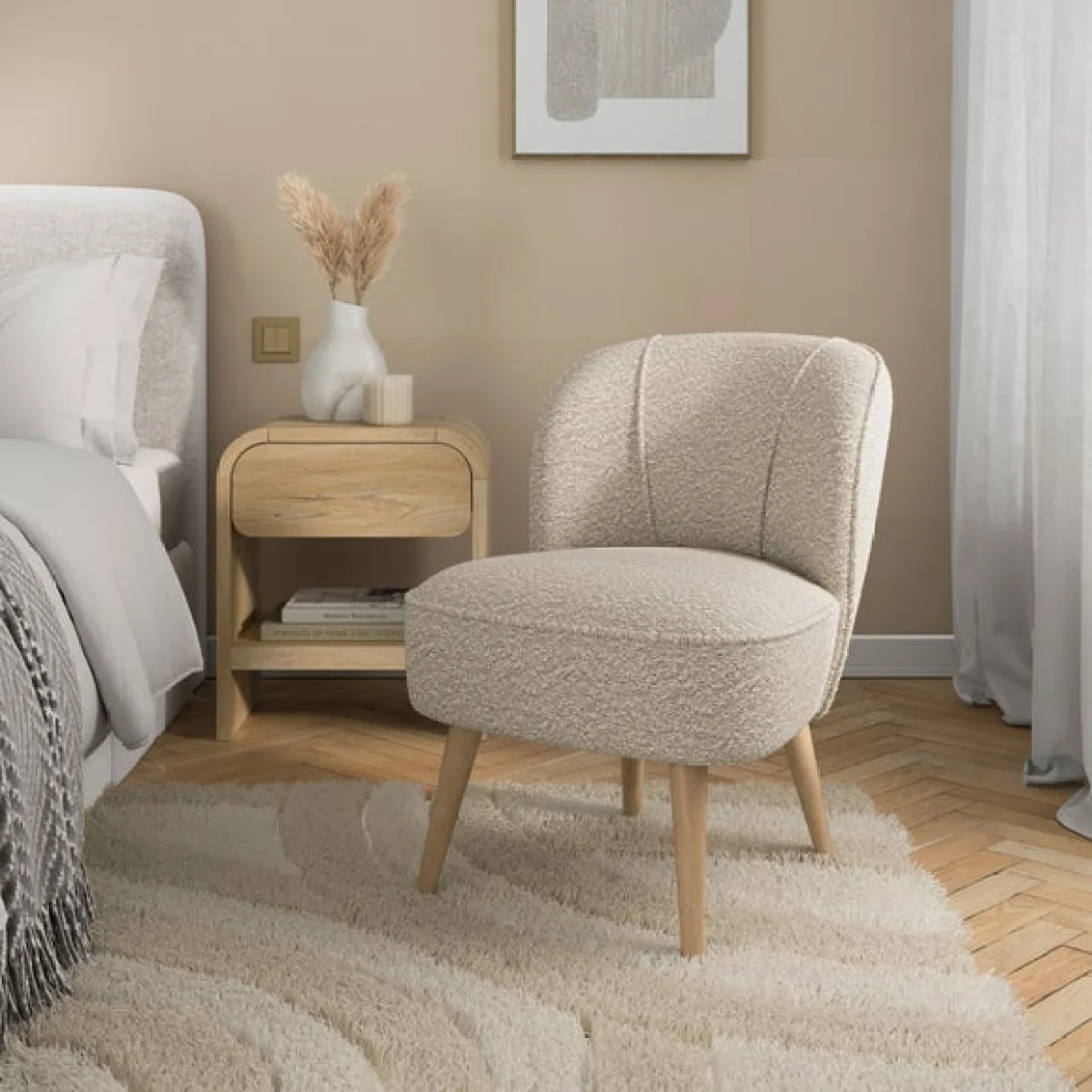 Elsie Tonal Boucle Cocktail Chair – image 1