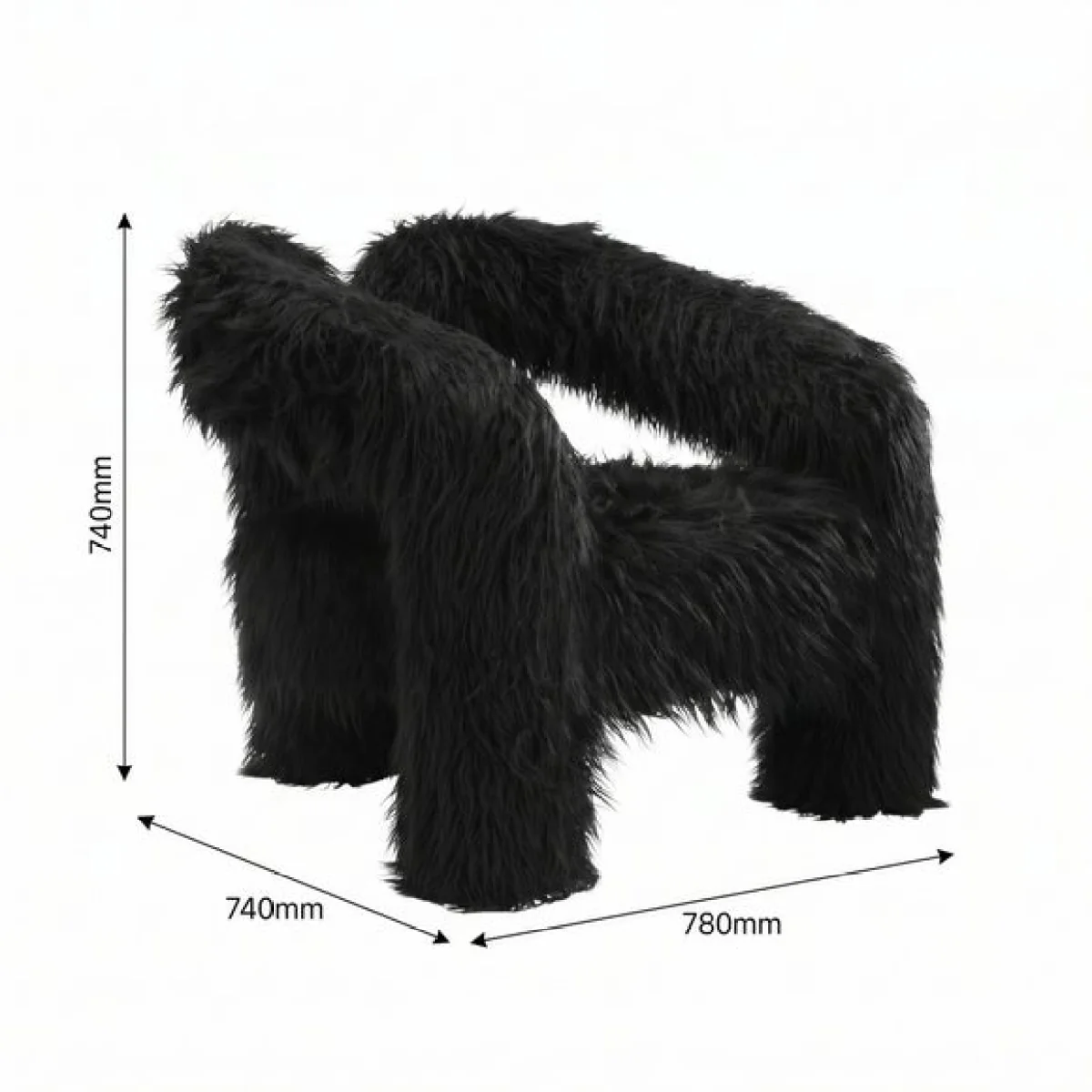 Freyja Faux Mongolian Fur Occasional Chair – image 7