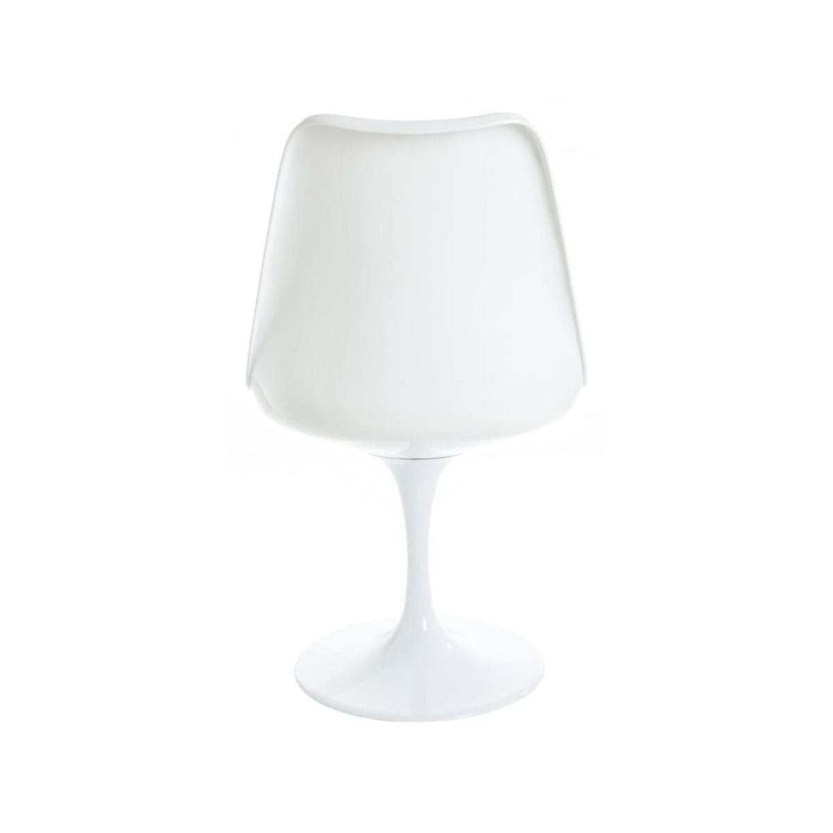 Fusion Living White Tulip Dining Chair with Luxurious Cushion Mid Grey – image 3