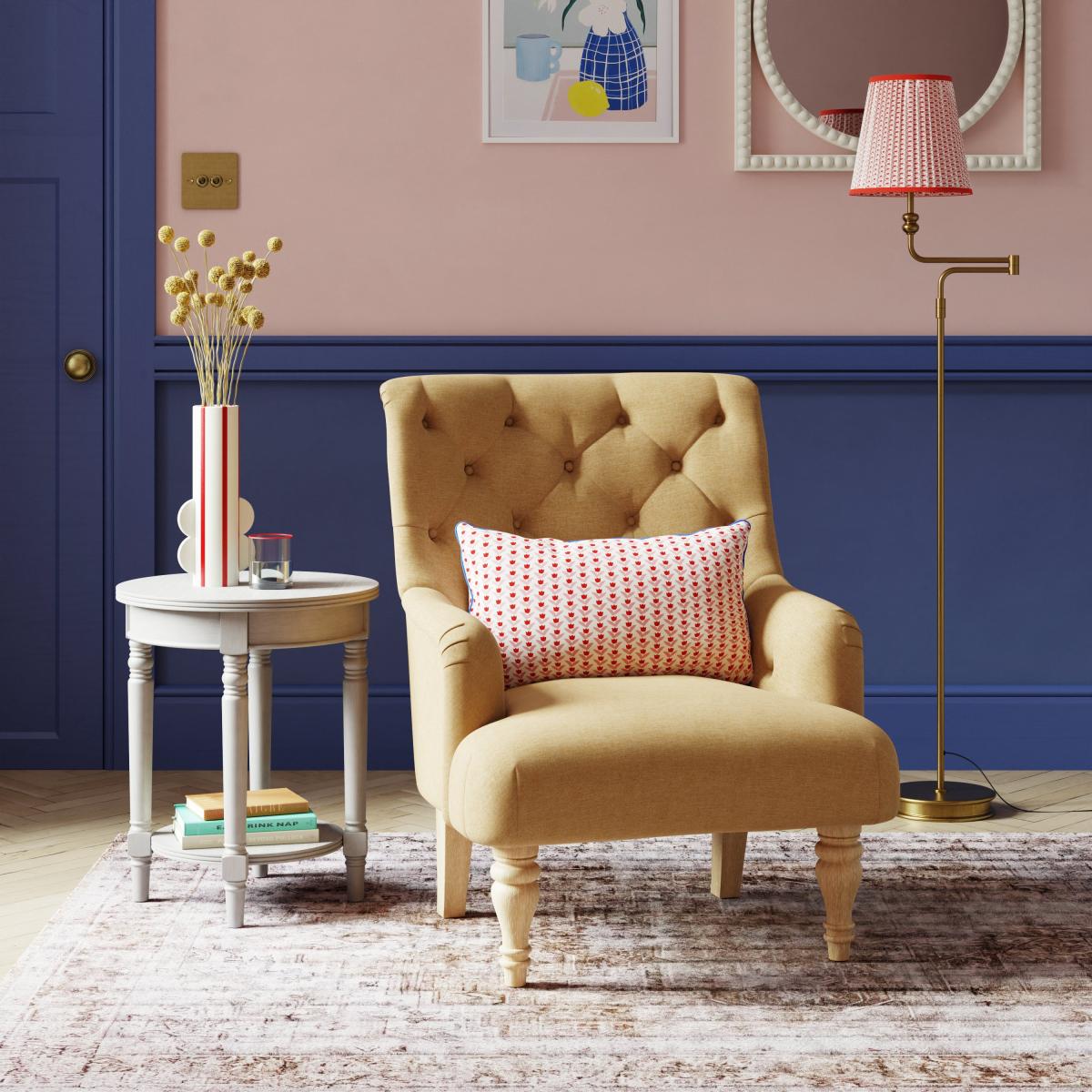 Return - Arianna Button Back Accent Chair, Honey – image 2
