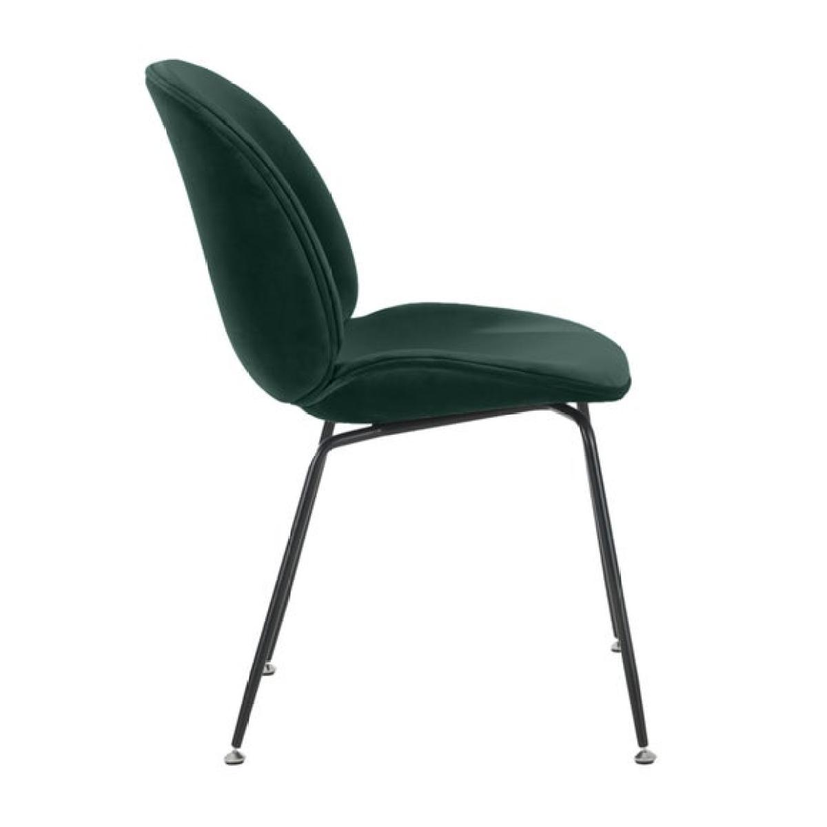 Fusion Living Luxurious Velvet Dining Chair with Black Metal Legs – image 4