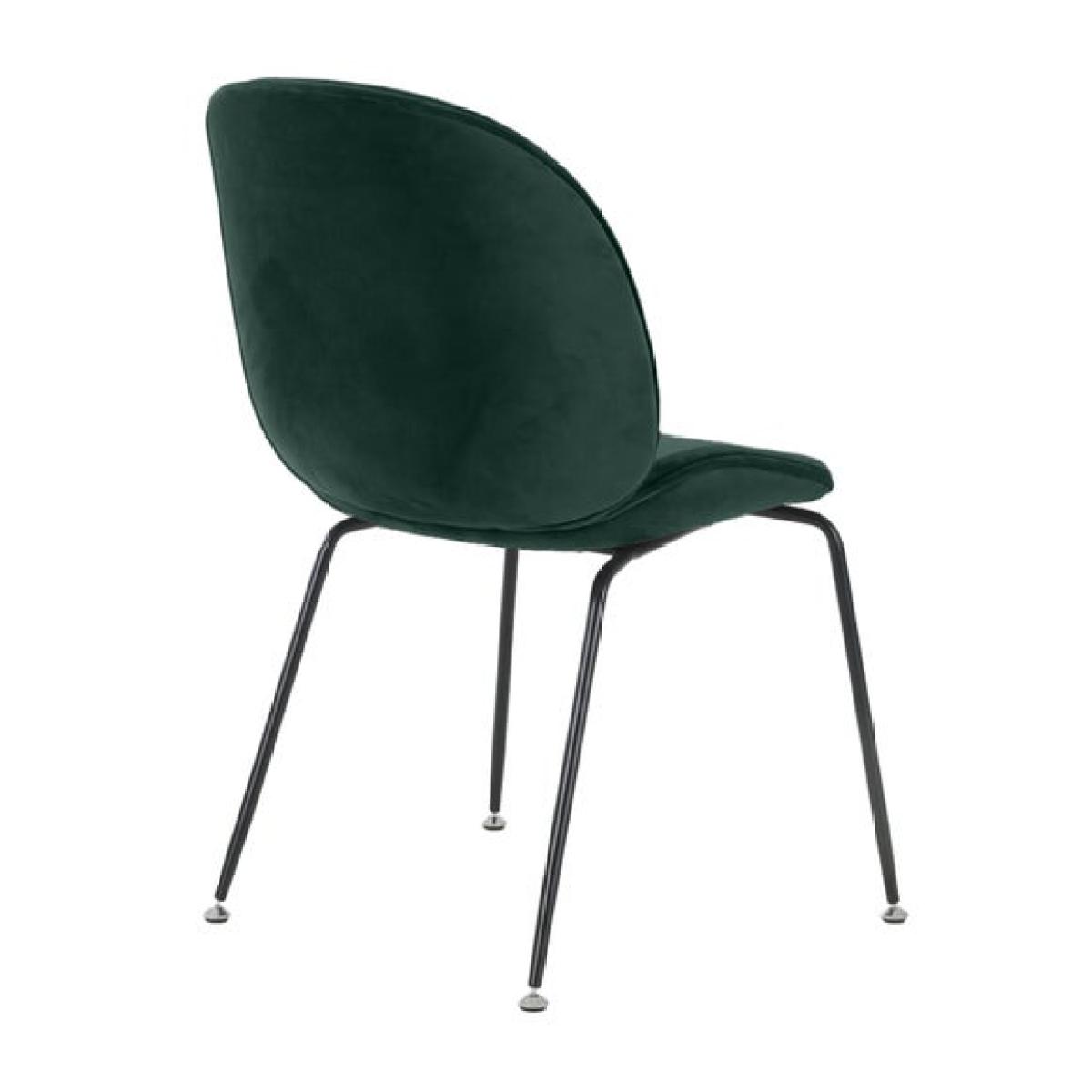 Fusion Living Luxurious Velvet Dining Chair with Black Metal Legs – image 5