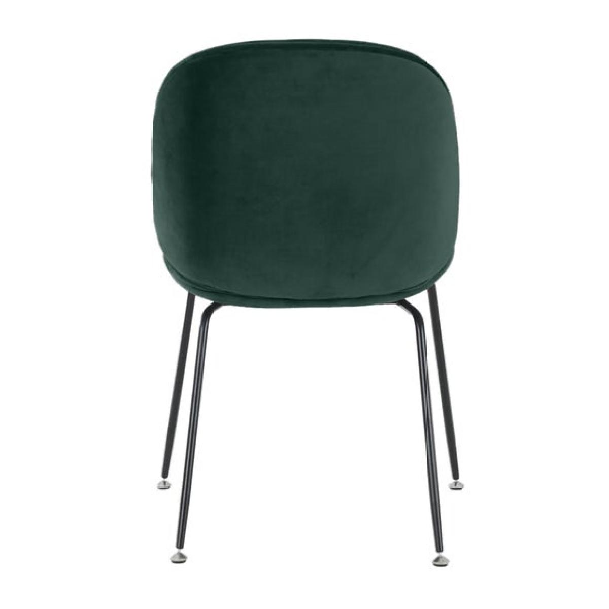 Fusion Living Luxurious Velvet Dining Chair with Black Metal Legs – image 6
