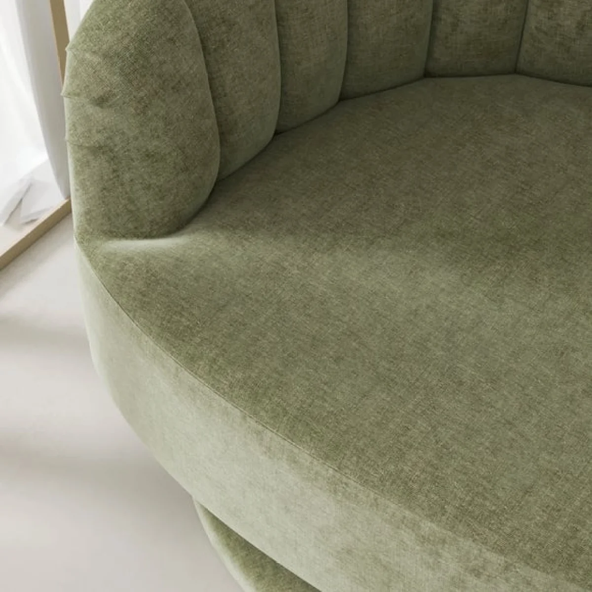 Elena Luxe Chenille Scalloped Swivel Chair – image 4