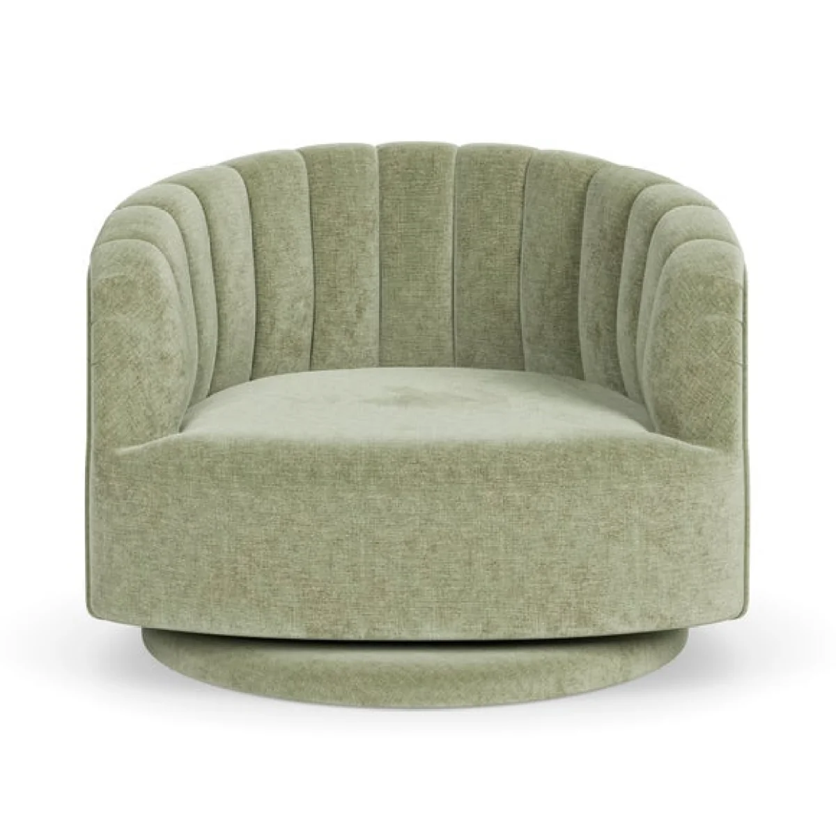 Elena Luxe Chenille Scalloped Swivel Chair – image 7