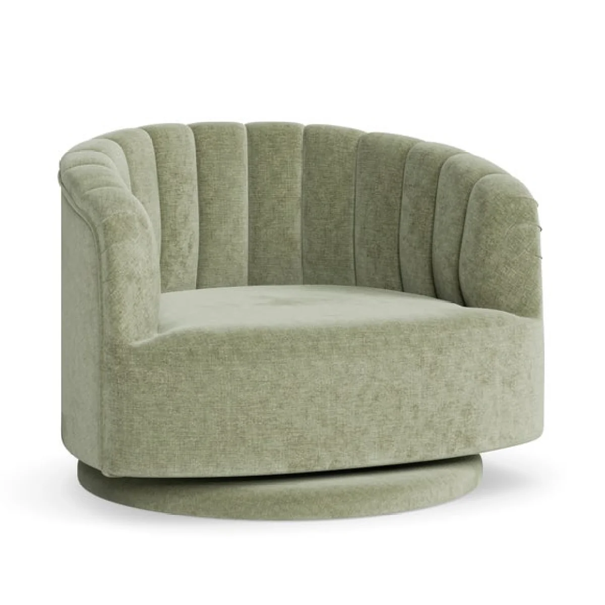Elena Luxe Chenille Scalloped Swivel Chair – image 8