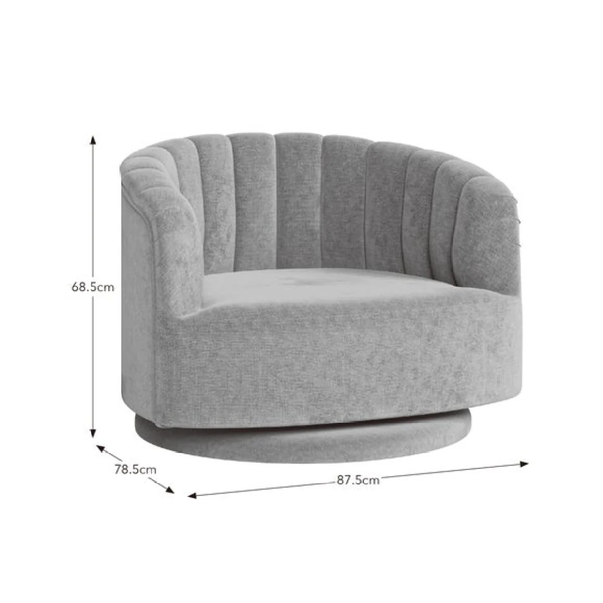 Elena Luxe Chenille Scalloped Swivel Chair – image 9