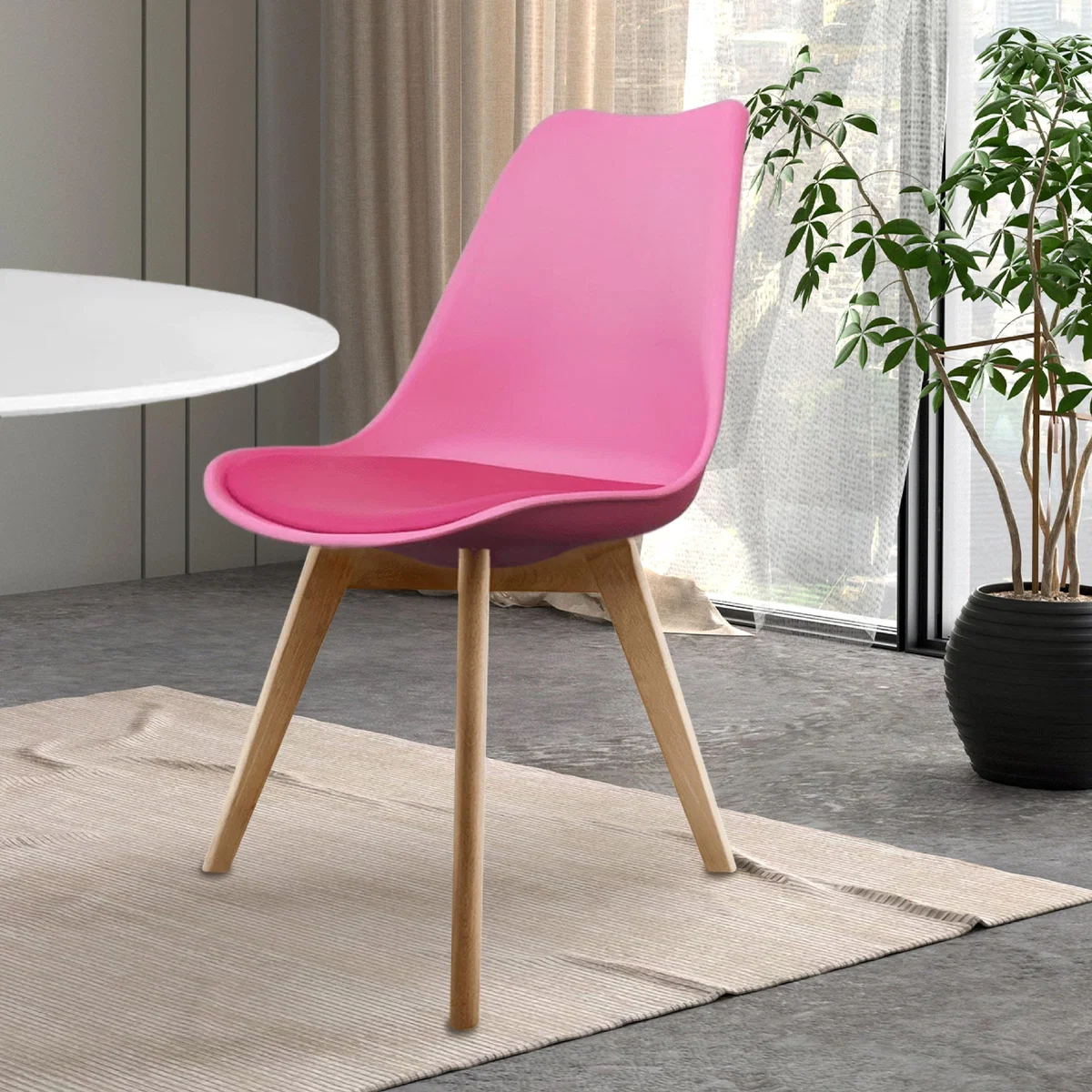 Fusion Living Soho Plastic Dining Chair with Squared Legs – image 1