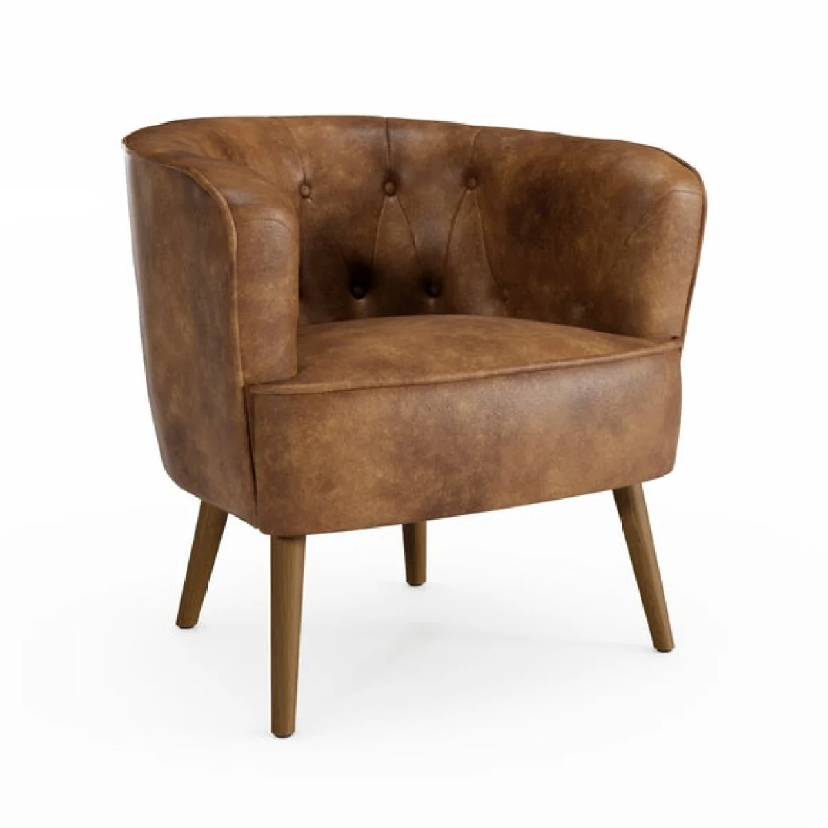 Cindi Button Back Faux Leather Tub Chair – image 6