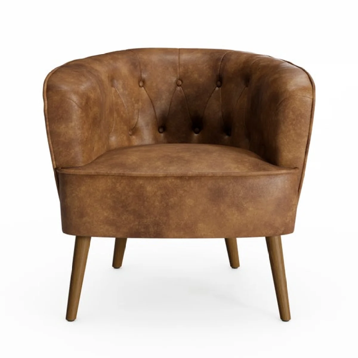 Cindi Button Back Faux Leather Tub Chair – image 7