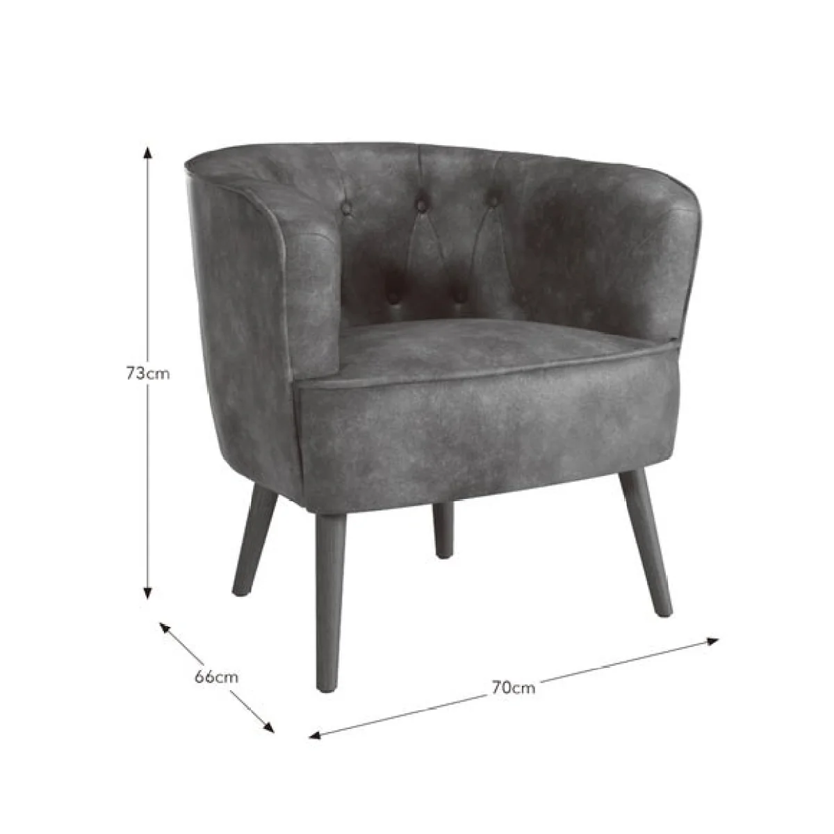 Cindi Button Back Faux Leather Tub Chair – image 9