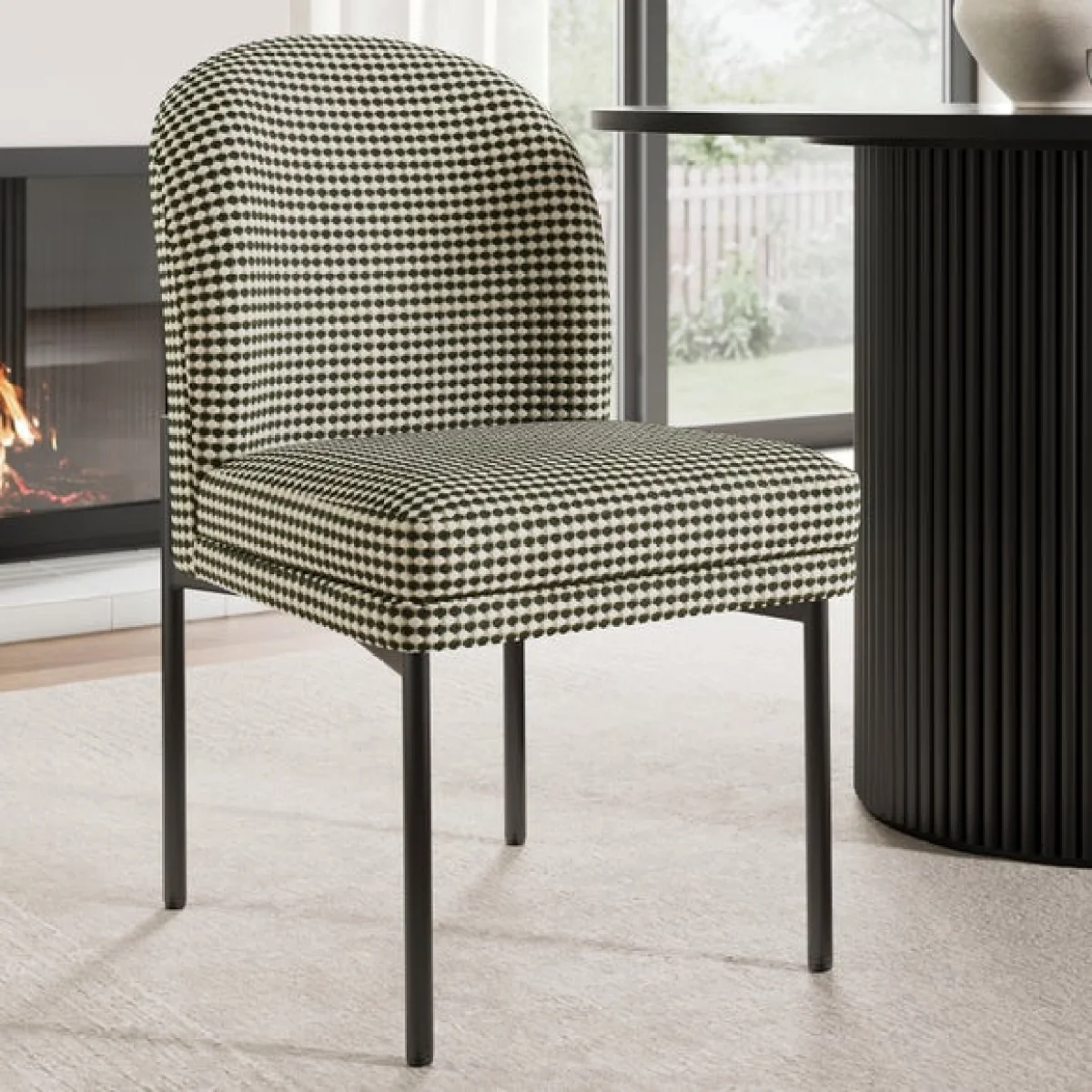 Carey Double Upholstered Dining Chair, Bobble Chenille – image 1