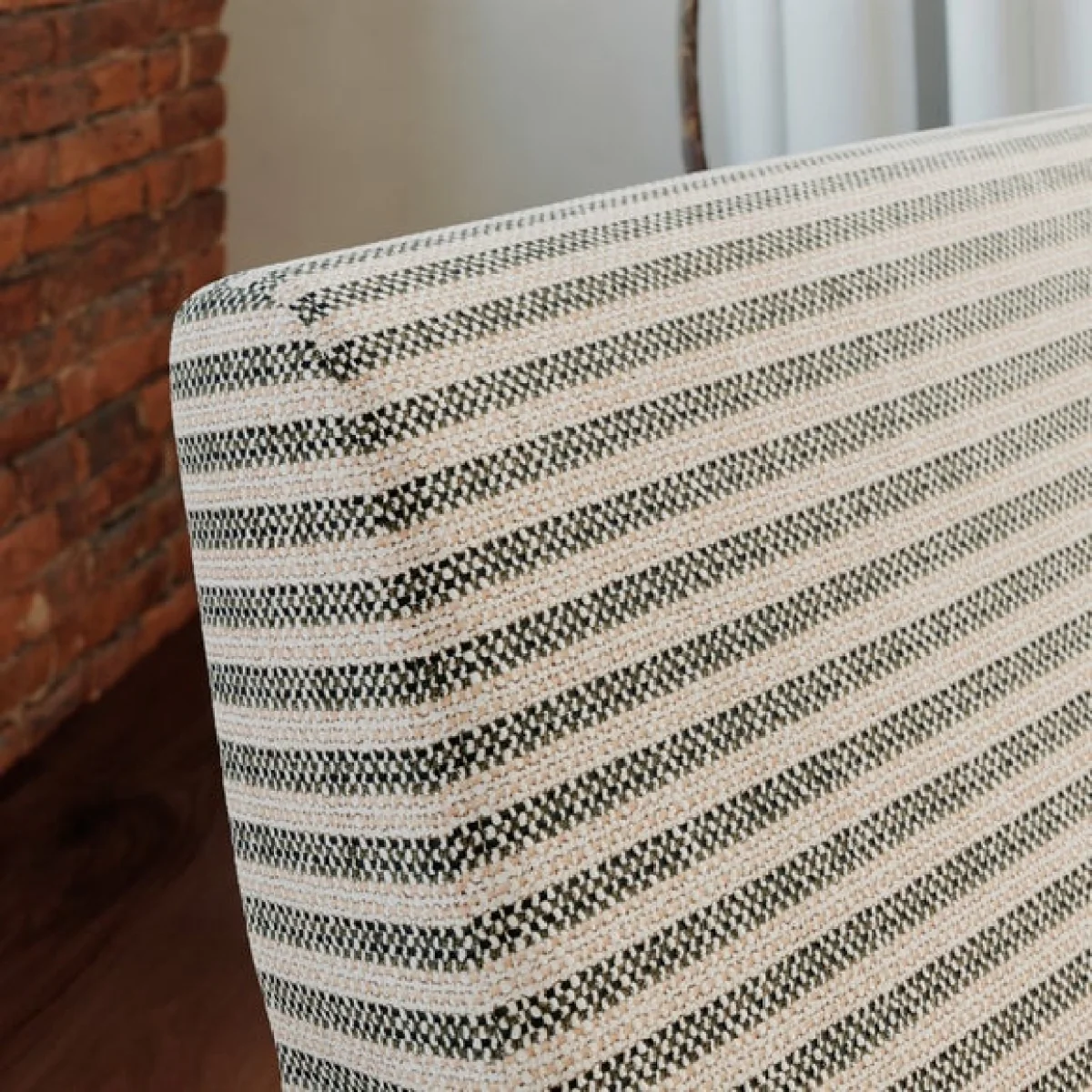 Quinn Textured Stripe Chenille Wooden Arm Accent Chair – image 3