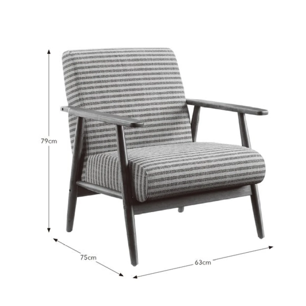 Quinn Textured Stripe Chenille Wooden Arm Accent Chair – image 8