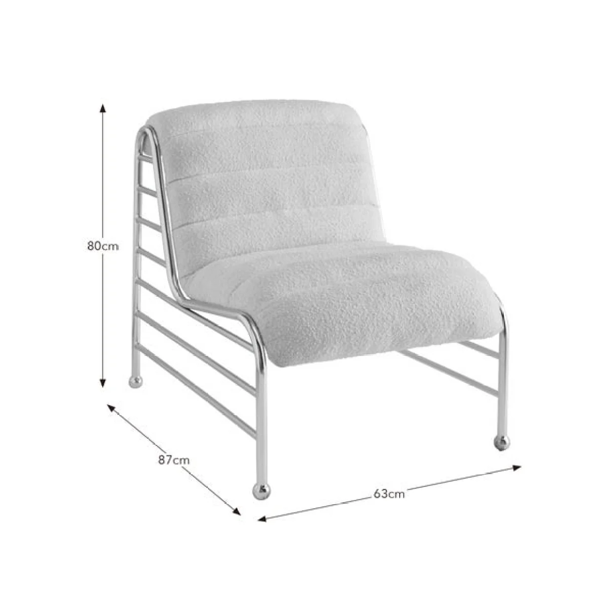 Yinka Ilori Sleeve Metal Ribbed Boucle Occasional Chair – image 8