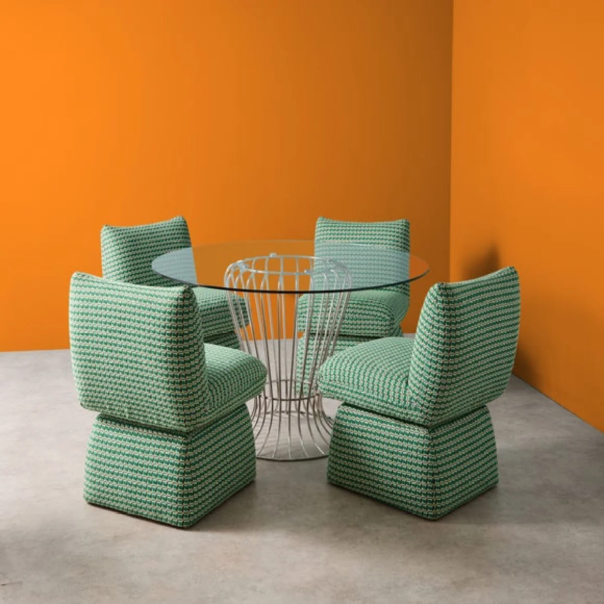 Yinka Ilori Swivel Dining Chair, Sweet Flows Green Fabric – image 2