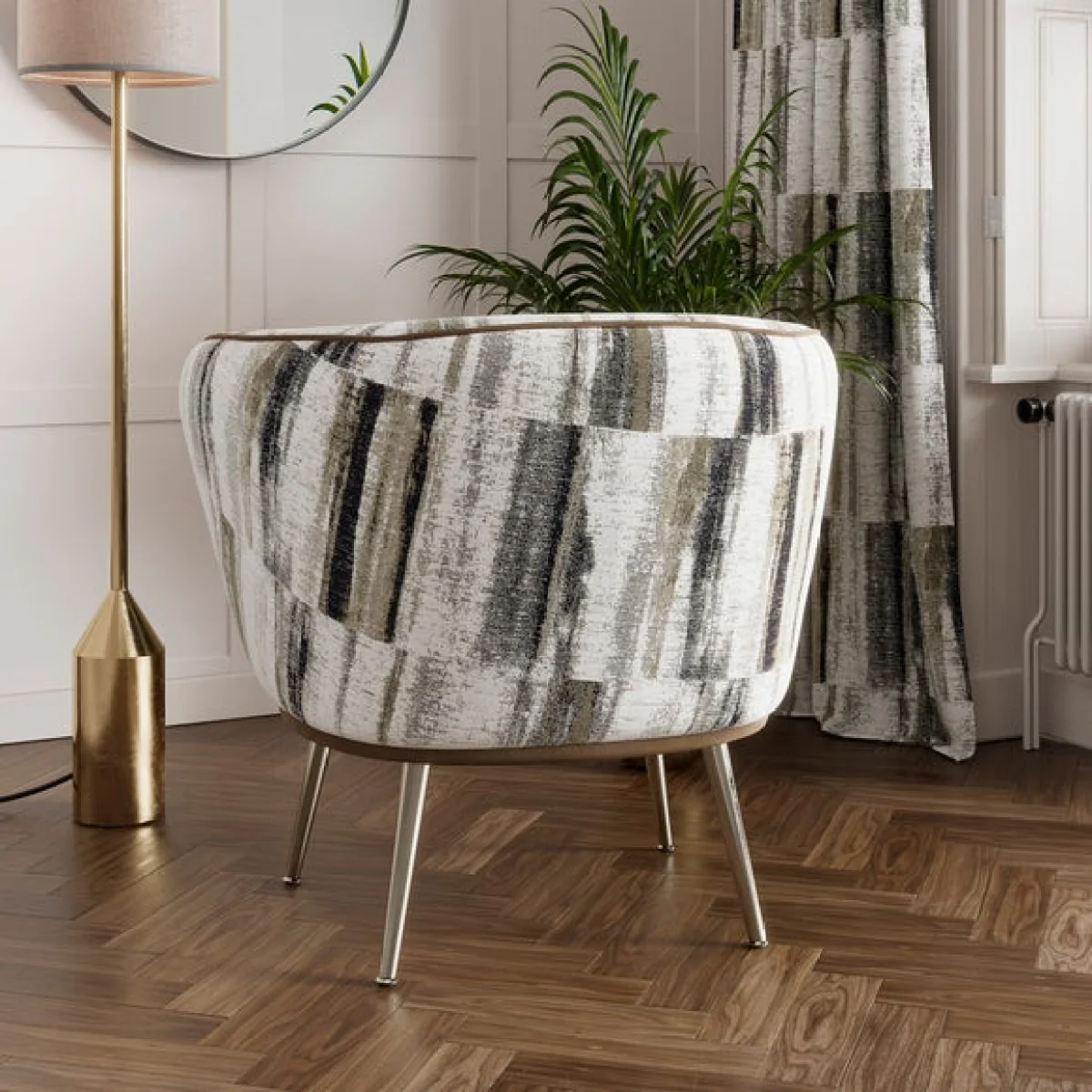 Bella Greyson Print Chenille Cocktail Chair – image 2