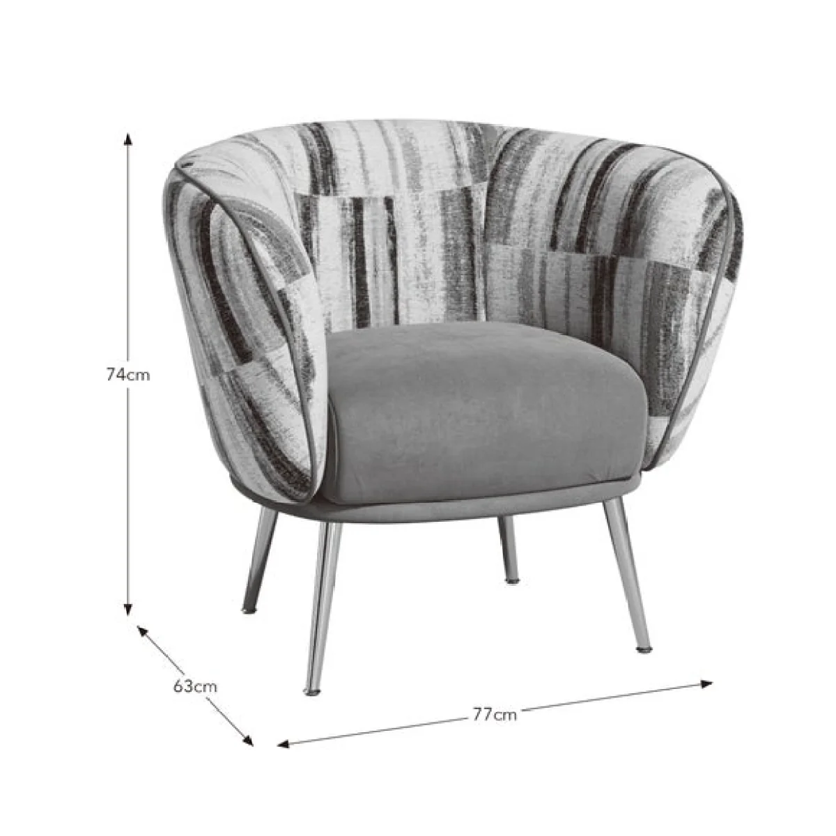 Bella Greyson Print Chenille Cocktail Chair – image 9
