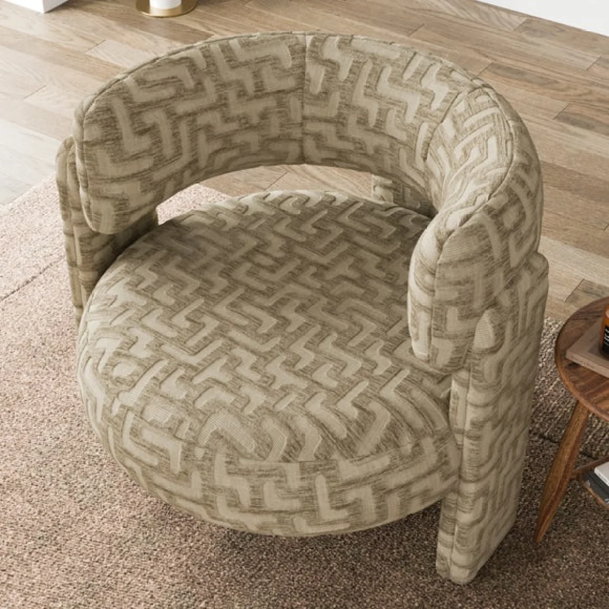 Hailey Chunky Aztec Chenille Accent Chair – image 4