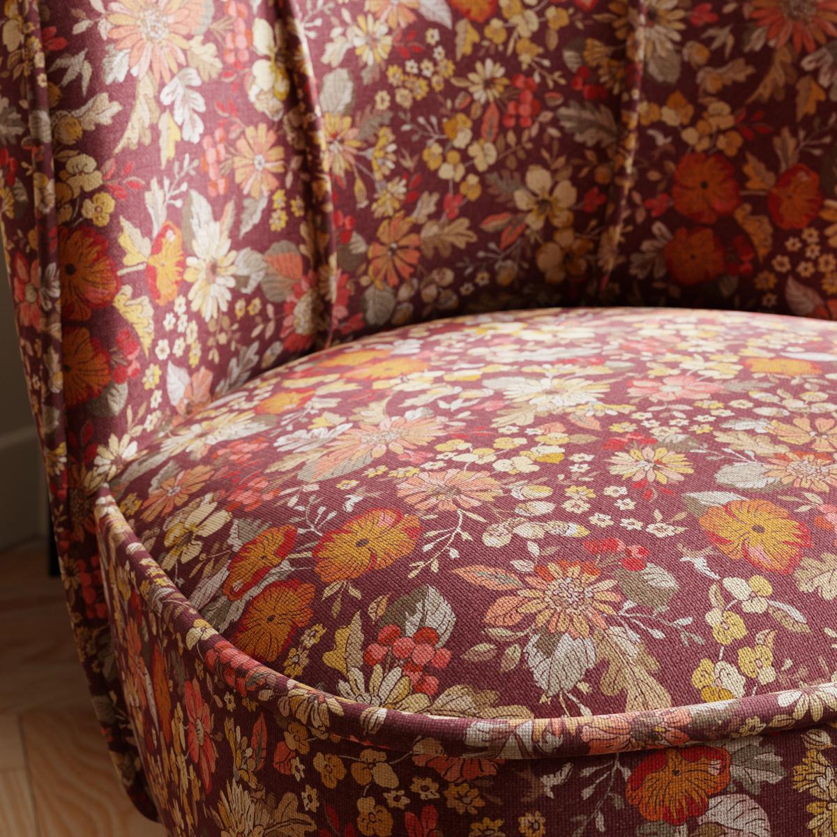 Elsie Ditsy Floral Print Woven Accent Chair Red – image 4