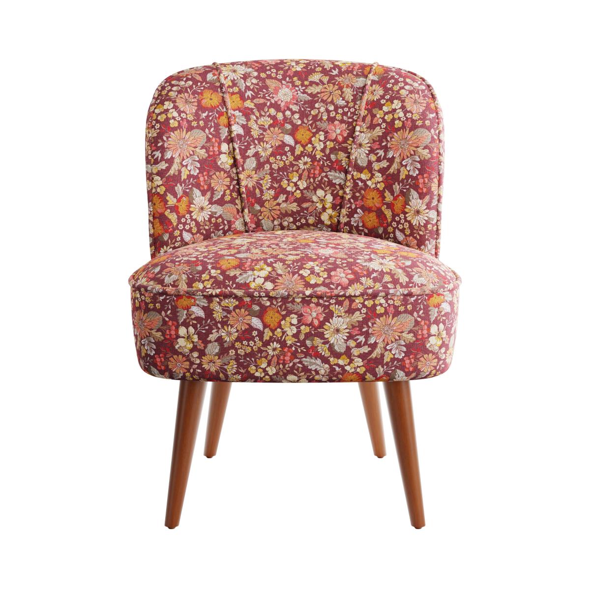 Elsie Ditsy Floral Print Woven Accent Chair Red – image 6