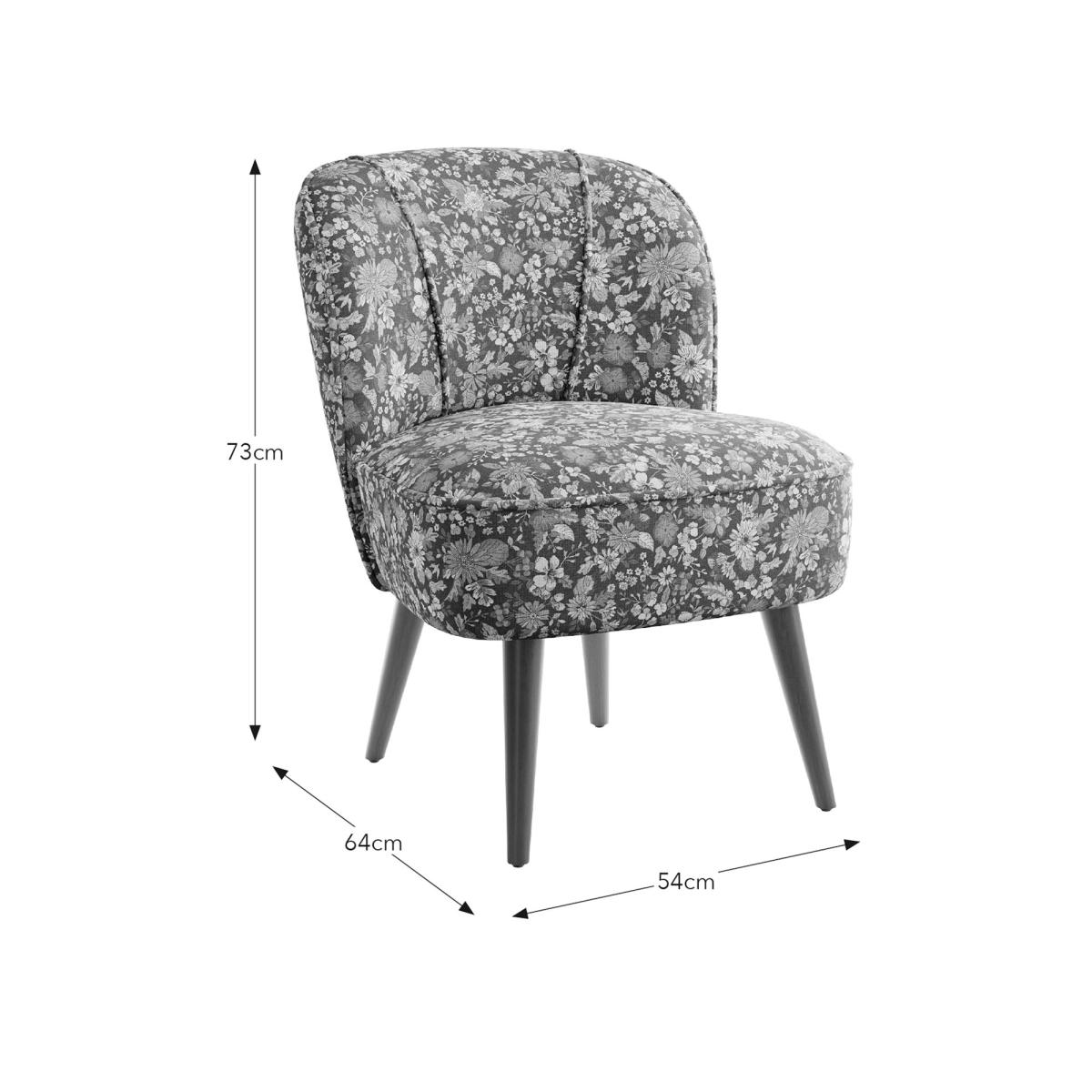 Elsie Ditsy Floral Print Woven Accent Chair Red – image 8