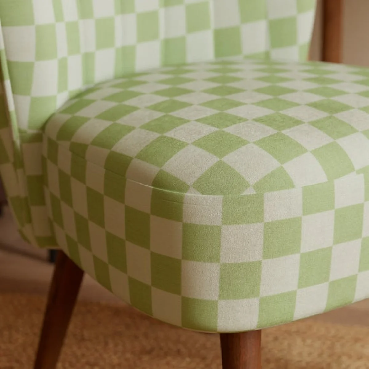 Colette Checkerboard Textured Weave Accent Chair – image 3