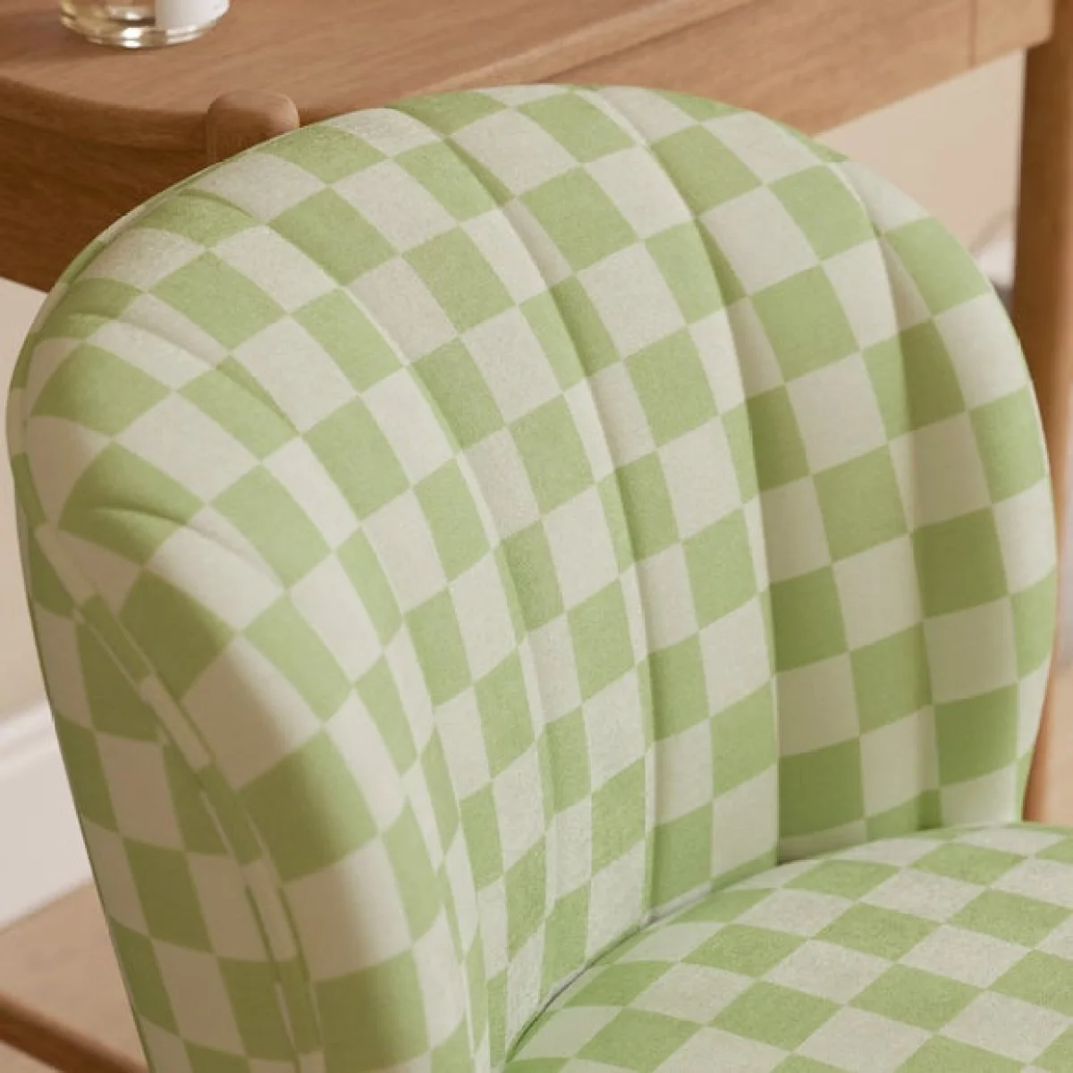 Colette Checkerboard Textured Weave Accent Chair – image 4