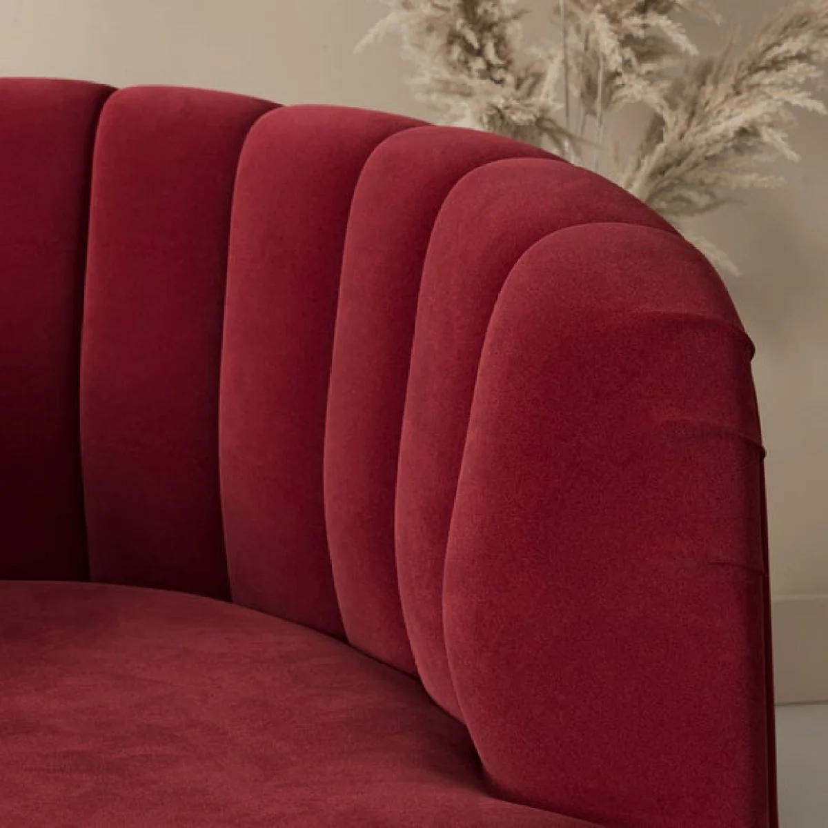 Elena Velvet Scalloped Swivel Chair – image 3