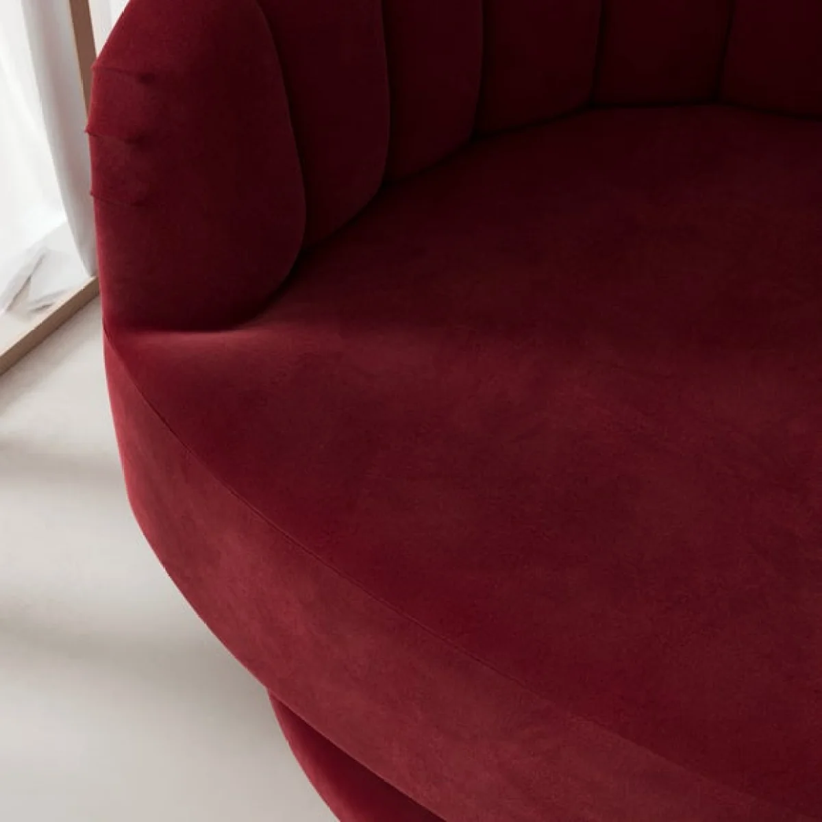 Elena Velvet Scalloped Swivel Chair – image 4