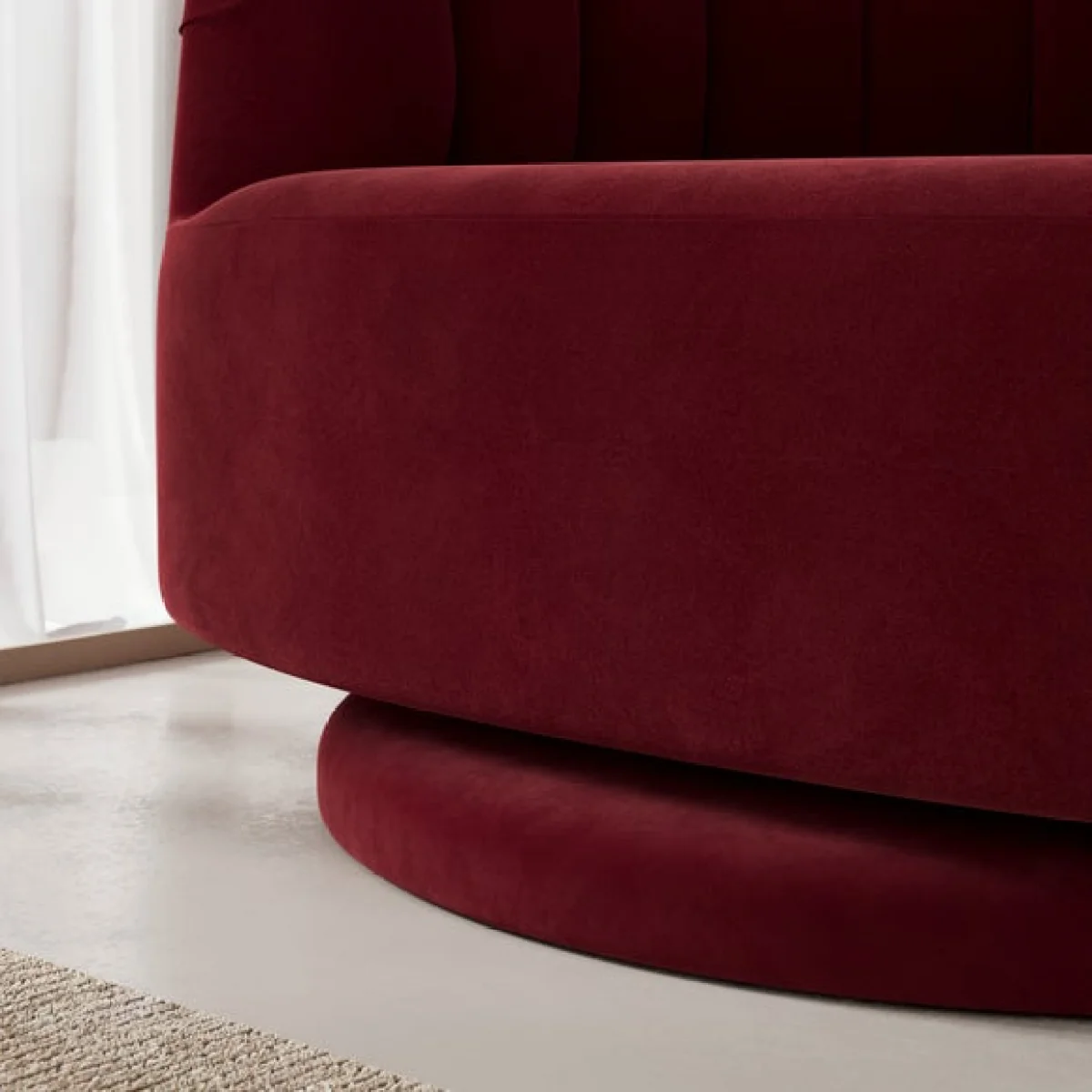 Elena Velvet Scalloped Swivel Chair – image 5