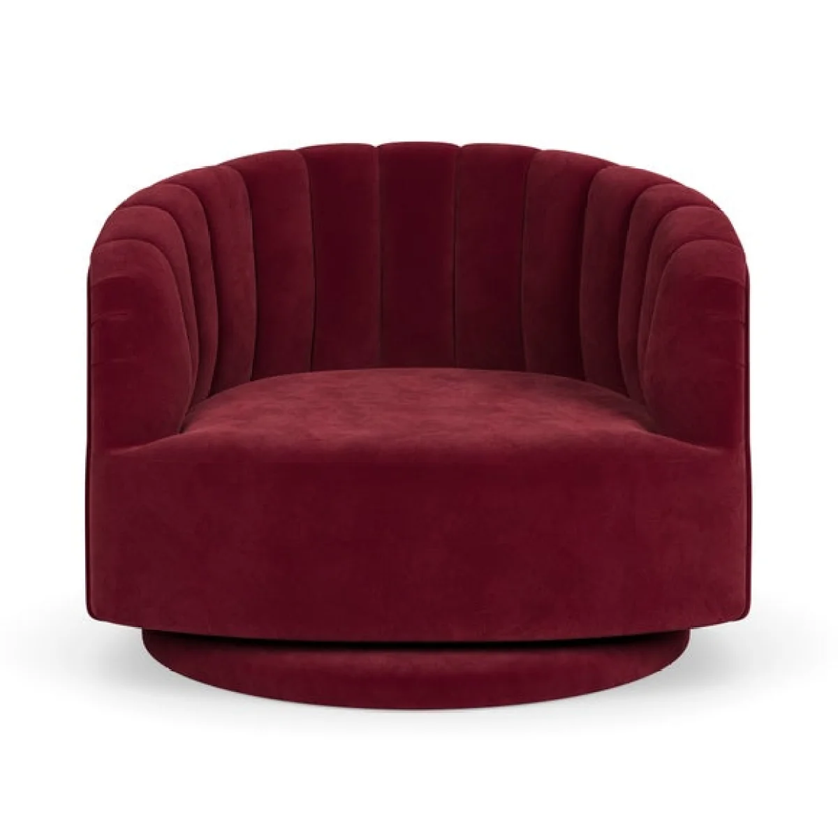 Elena Velvet Scalloped Swivel Chair – image 7