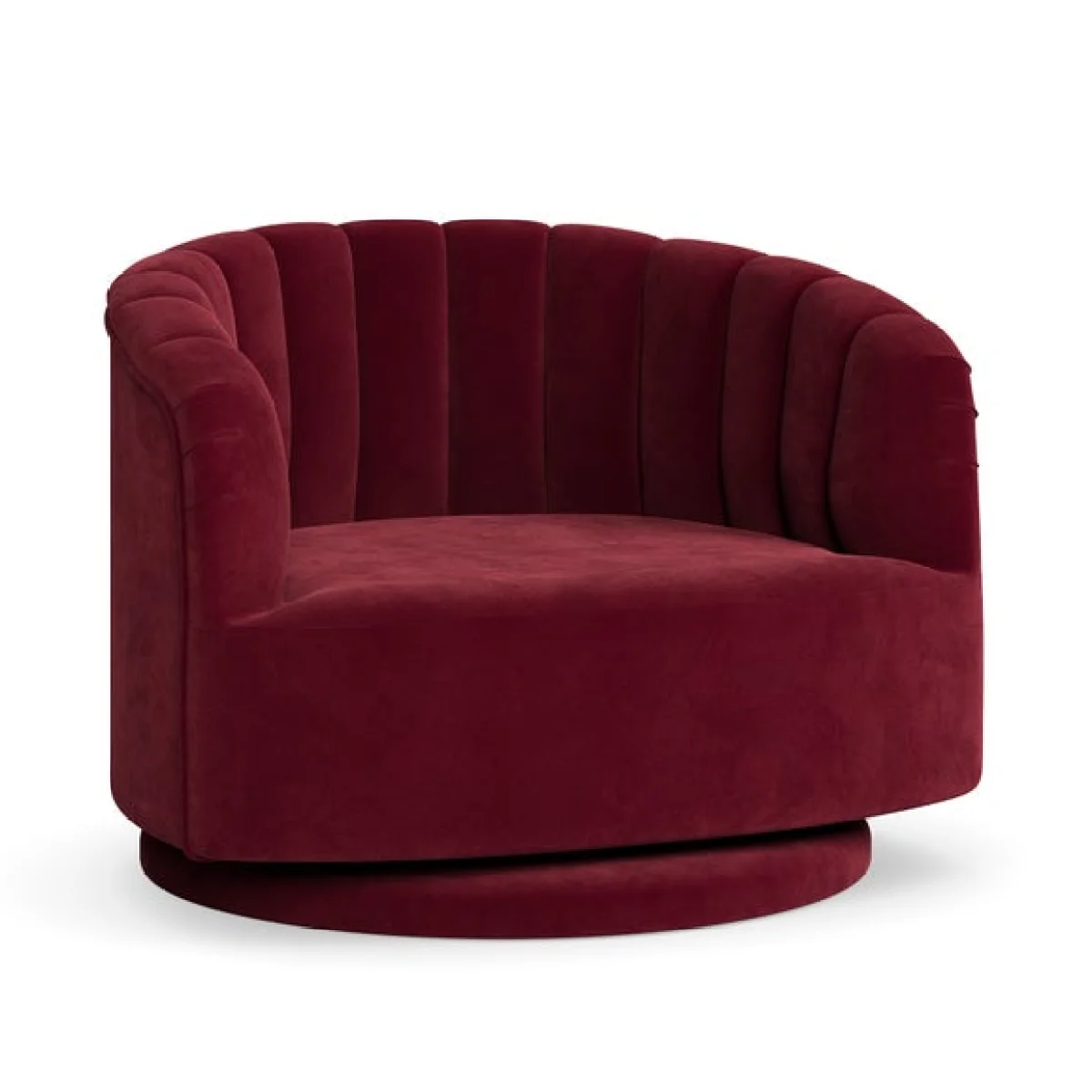 Elena Velvet Scalloped Swivel Chair – image 8
