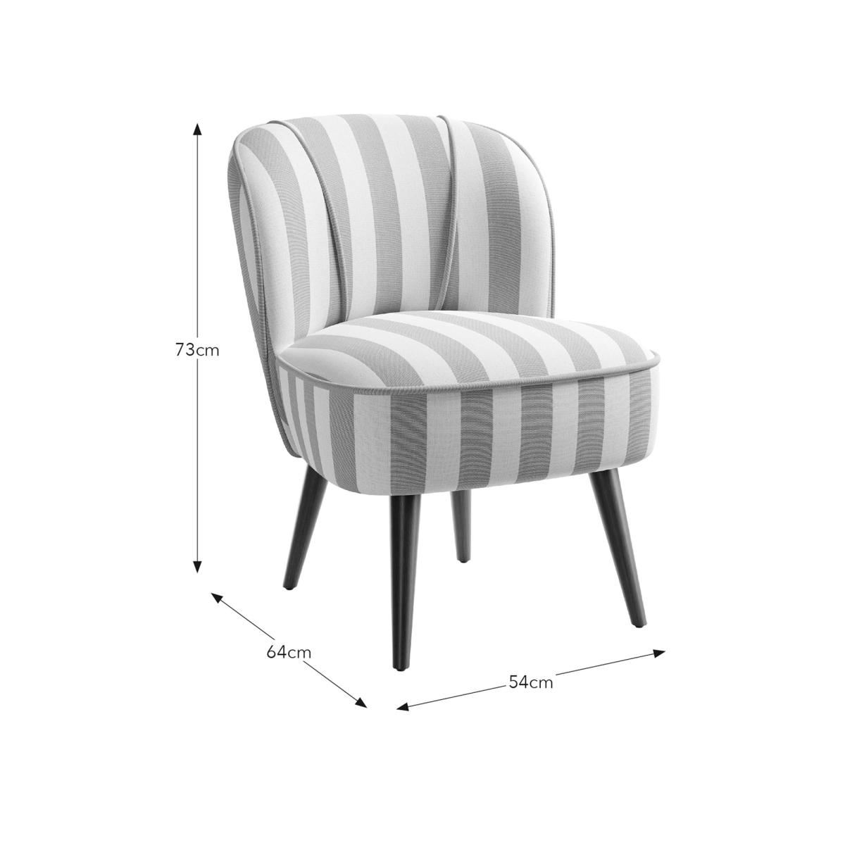 Elsie Striped Fabric Cocktail Chair Woven Stripe Honey – image 7