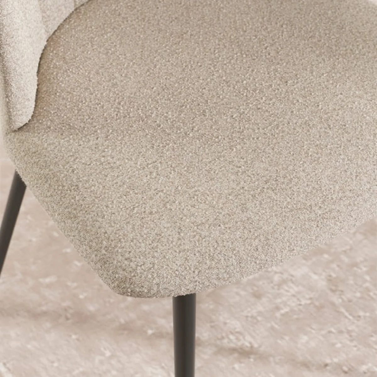 Kendall Dining Chair with Black Legs, Boucle – image 4
