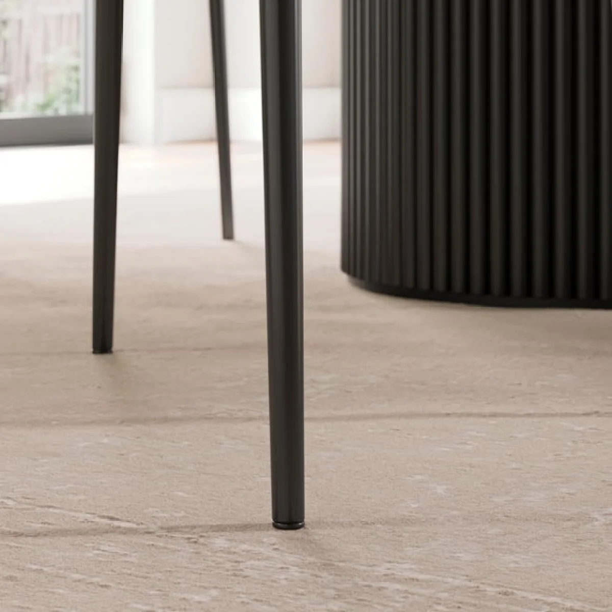 Kendall Dining Chair with Black Legs, Boucle – image 5