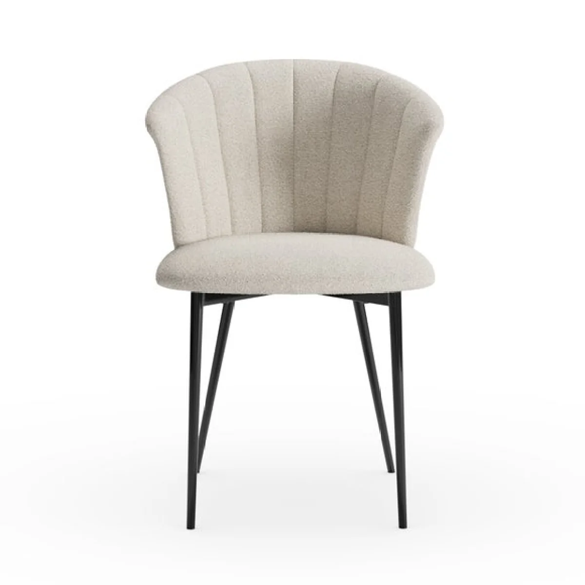 Kendall Dining Chair with Black Legs, Boucle – image 8