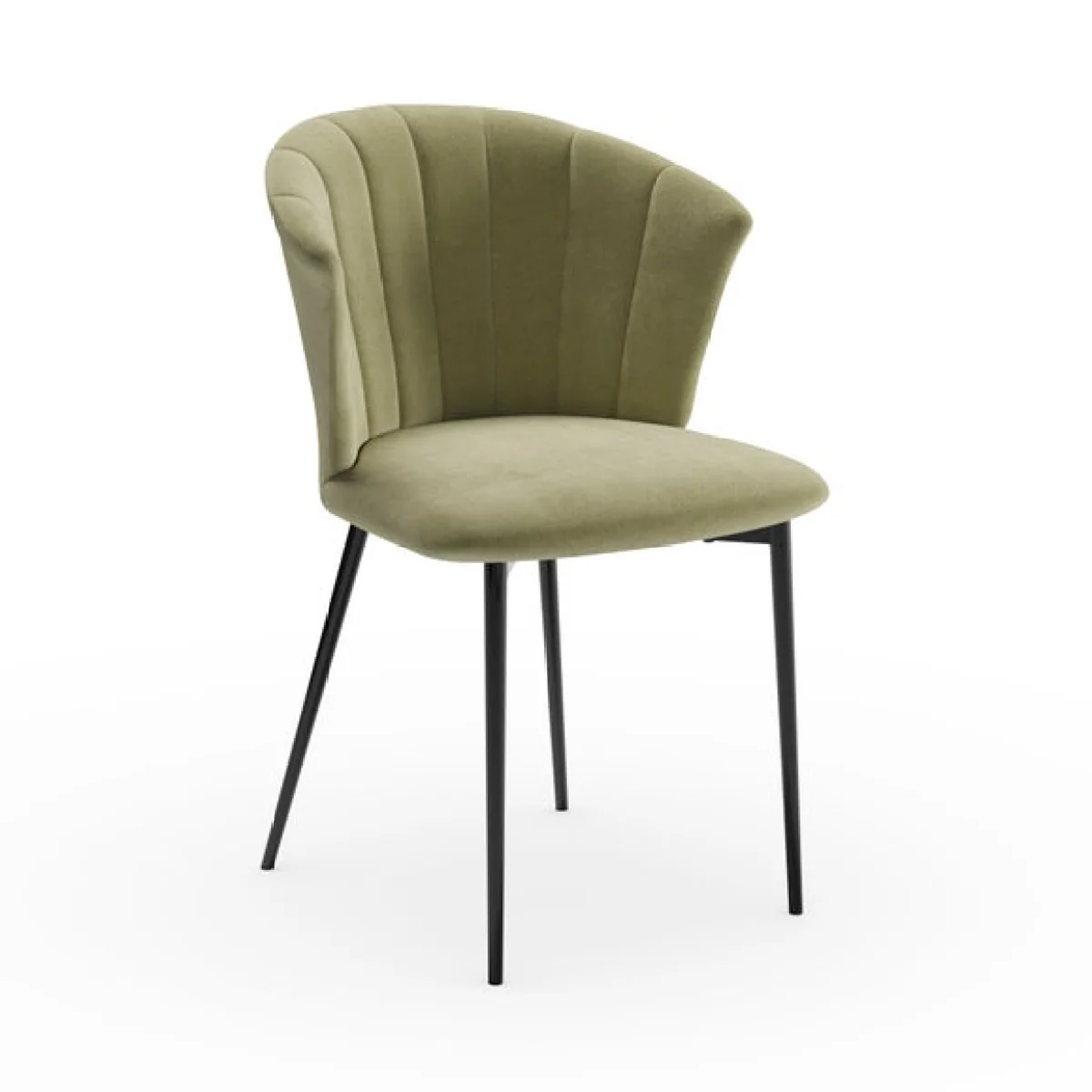 Kendall Dining Chair with Black Legs, Velvet – image 7