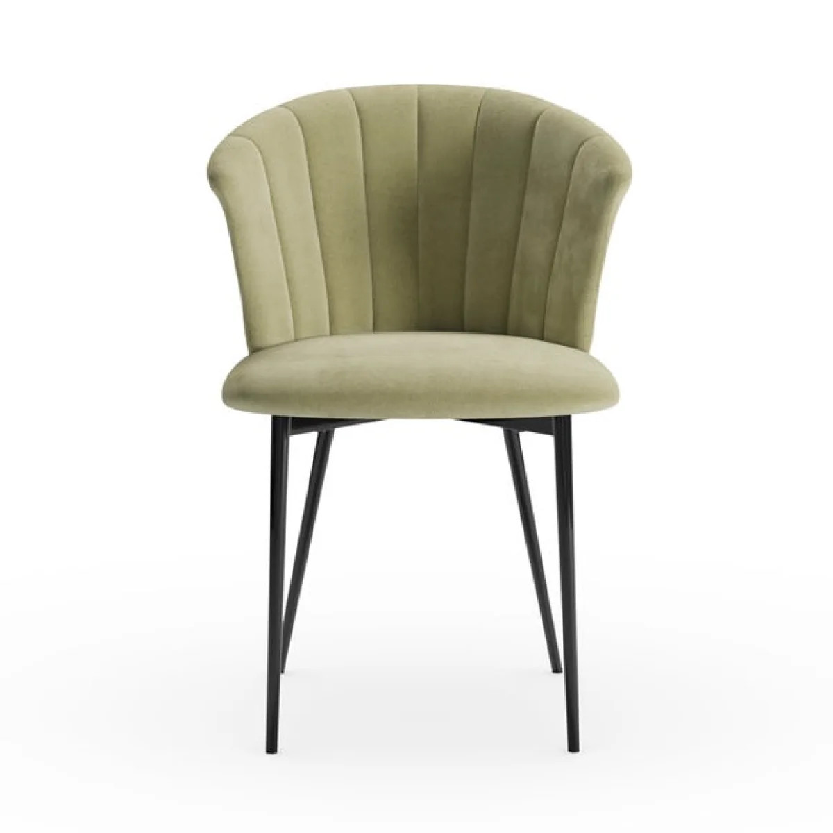 Kendall Dining Chair with Black Legs, Velvet – image 8