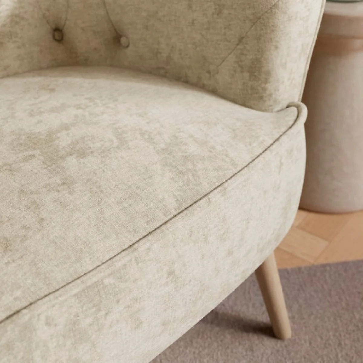 Cindi Button Back Luxe Chenille Tub Chair – image 3