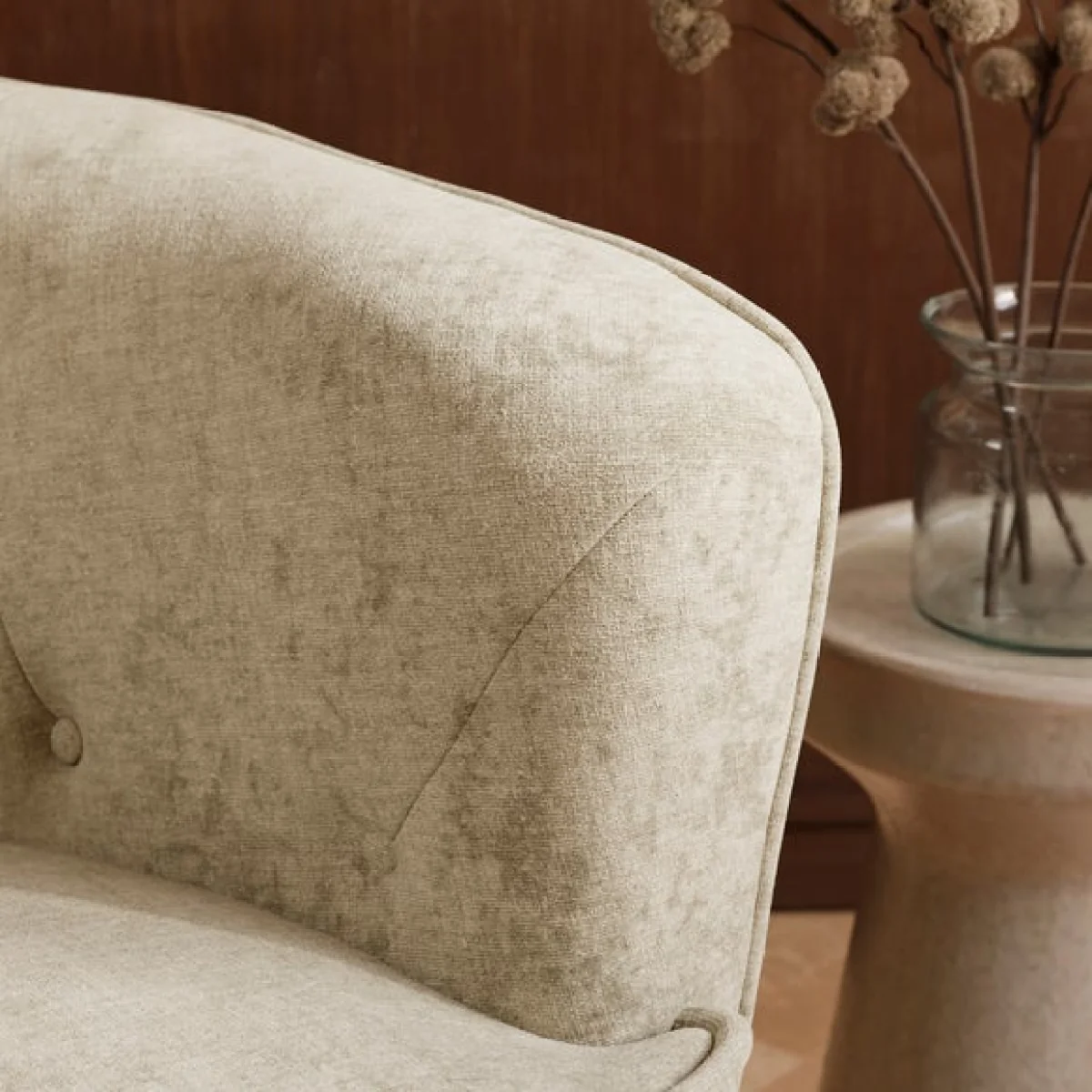 Cindi Button Back Luxe Chenille Tub Chair – image 4